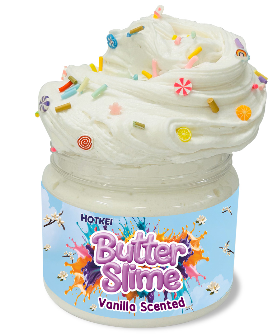 HOTKEI White Vanilla Scented Butter Slime Kit for Kids (Ages 3-10)Soft, Stretchy, and Fun Sensory Toy with Candy CharmsBirthday Return Gift for Boys & Girls-picture-13