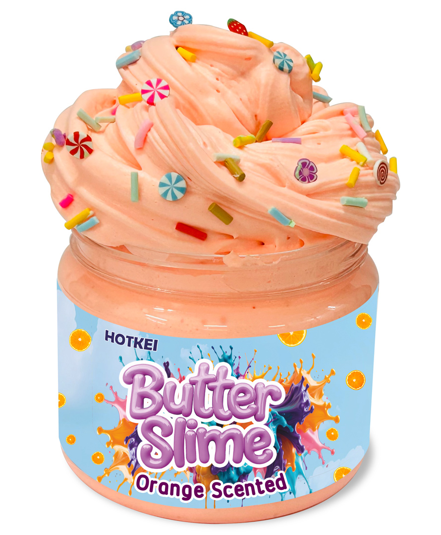 HOTKEI Orange ScentedButter Slime Kit for Kids (Ages 3-10)Soft, Stretchy, and Fun Sensory Toy with Candy CharmsBirthday Return Gift for Boys & Girls-image-31
