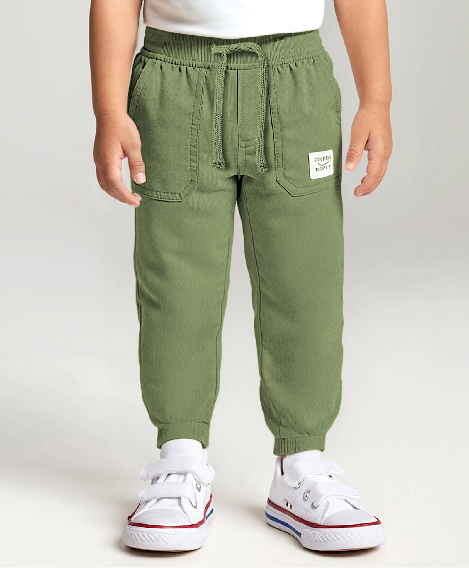 Babyhug Twill Woven Full Length Solid Coloured Trousers With Stretch - Light Green-picture-25
