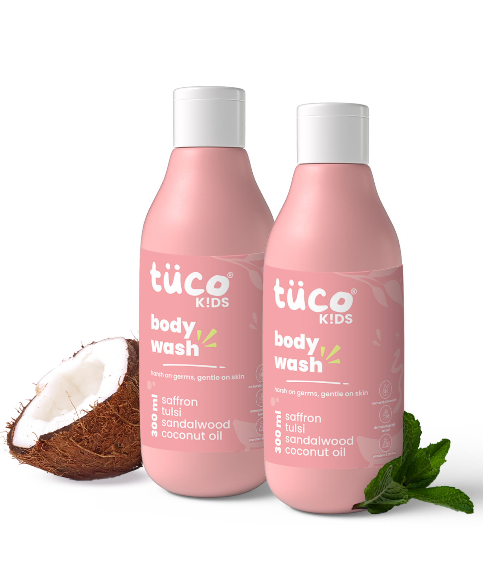 Tuco Kids Mild Body WashSandalwood, Tulsi, SaffronParaben & Sulphate Free2-15 Yrs - 300ml (Pack of 2)-picture-28