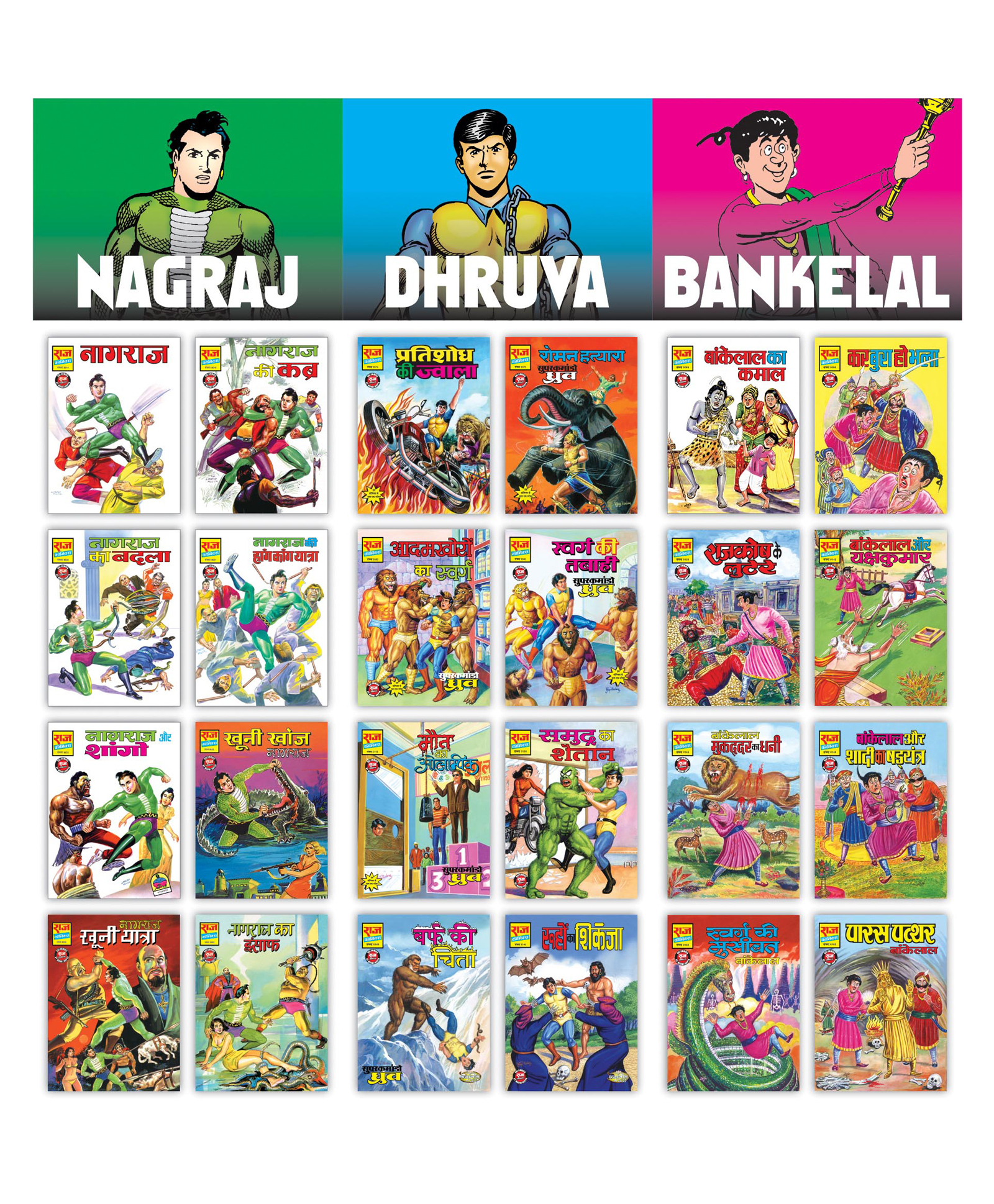 pinwheel books Raj Comics Starter Pack, Nagraj, Super Commando Dhruva, Bankelal Origins - Set of 24 Comics- Hindi-picture-24