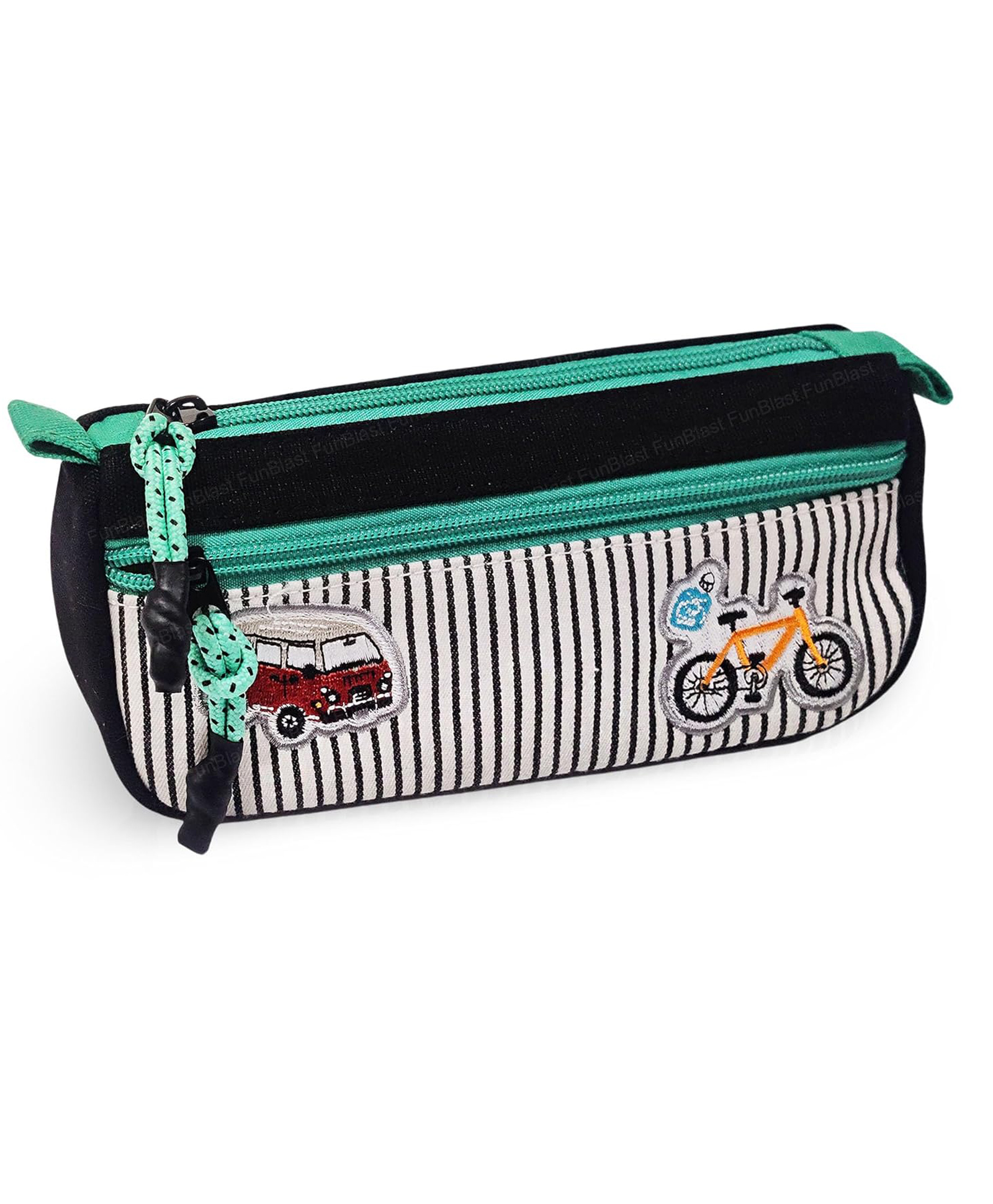 FunBlast Multipurpose Zipper Pencil Pouch for Kids Girls & Boys Black-picture-19