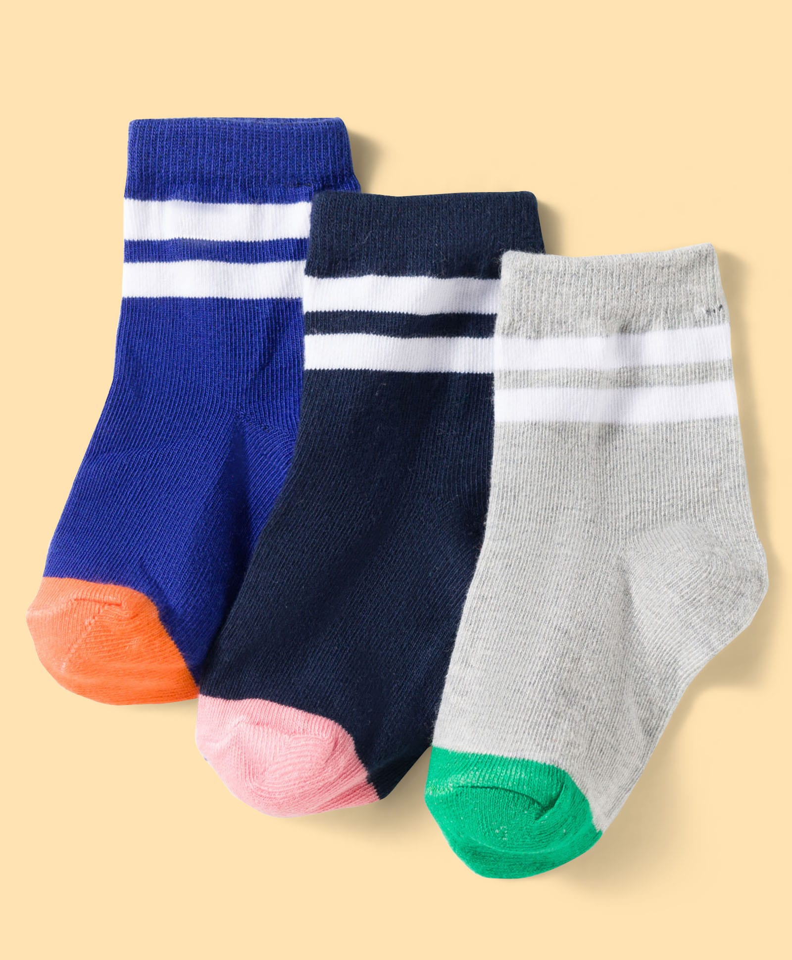 Kookie Kids Socks With Stripe Pack Of 3 - Grey & Blue-image-38