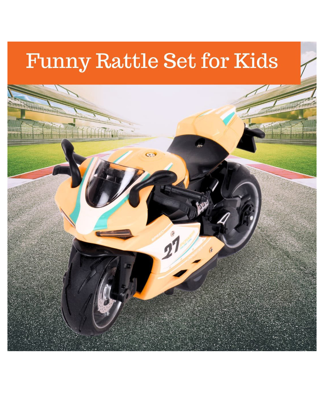 Uniquebuyin 1:14 Scale Die-Cast R1 Sports Bike with Moving Handle & Pull Back Action - Assorted Colour-picture-26