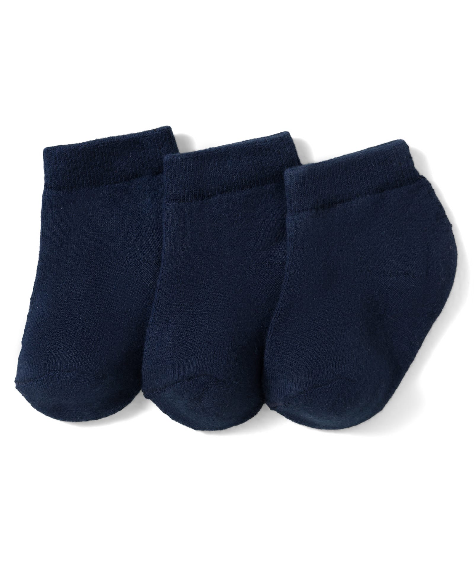 Kookie Kids Terry Knit Ankle Length Solid Socks Pack Of 3 - Navy Blue-image-34