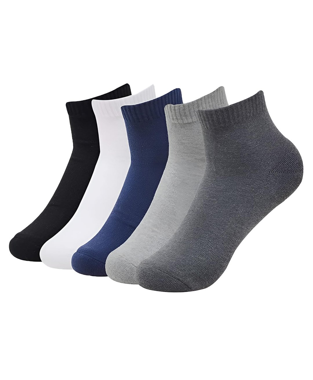 MOMISY Cotton Pack Of 5 Solid Socks - Multi Colour-image-30