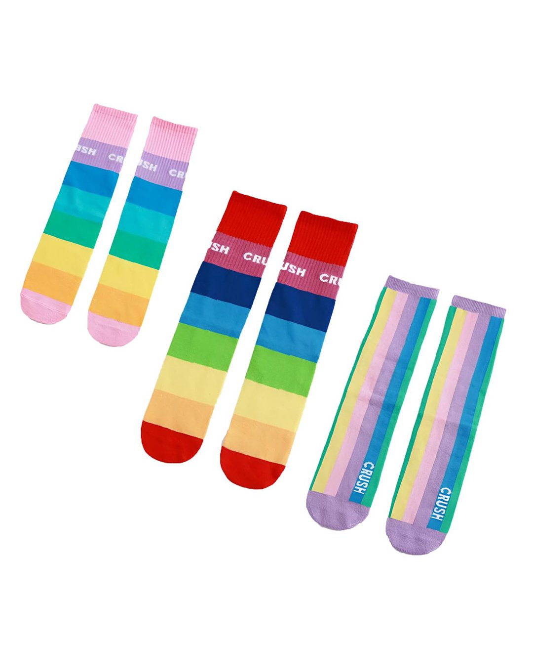 MOMISY Cotton Pack Of 3 Striped Socks - Multi Colour-image-46