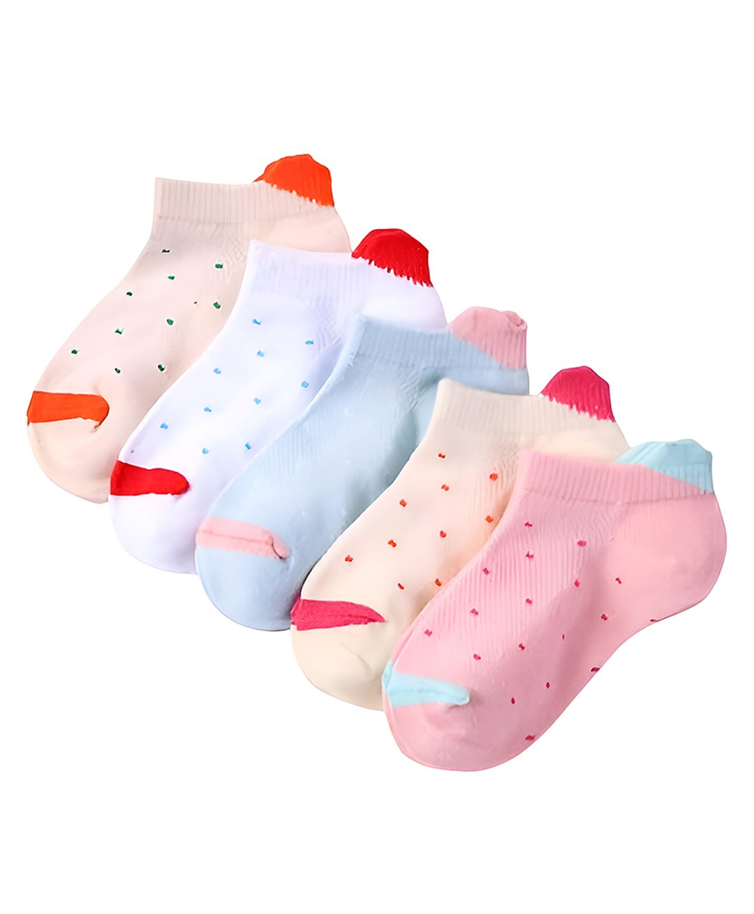 MOMISY Cotton Pack Of 5 Abstract Designed Socks - Multi Colour-image-5