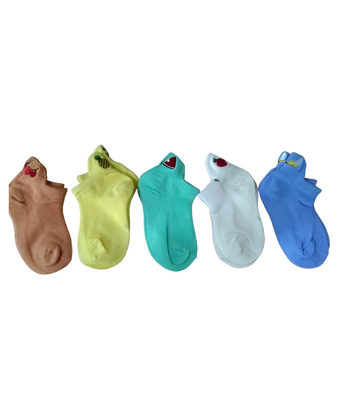 MOMISY Pack Of 5 Fruits Designed Socks - Multi Colour-image-32