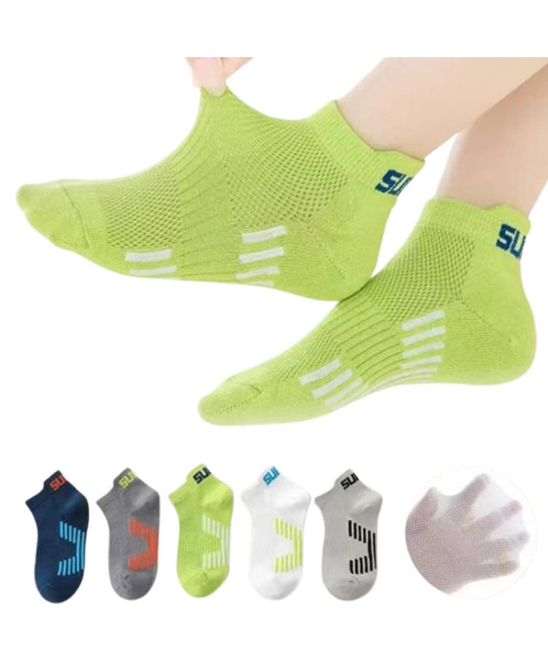 MOMISY Pack Of 5 Typography Printed Tube Socks - Multi Colour-picture-14