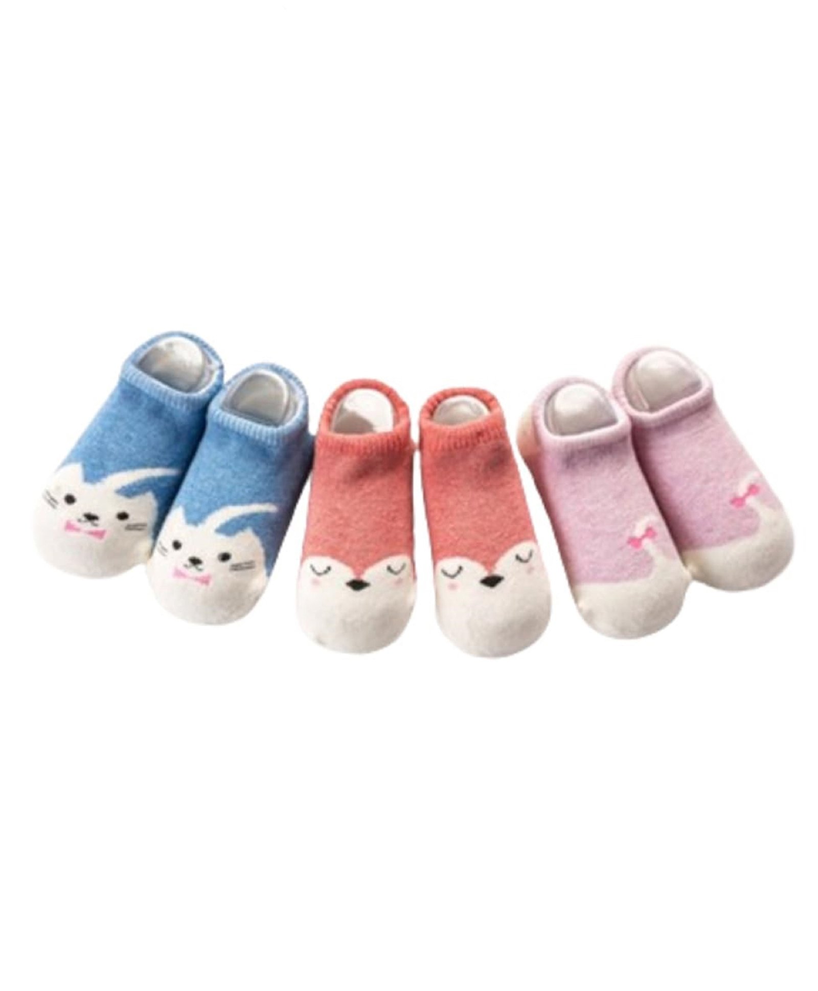 MOMISY Cotton Pack Of 3 Animals Designed Tube Socks - Multi Colour-image-29