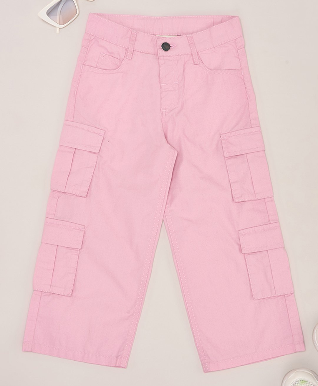 Pantaloons Junior Cotton Solid Trousers - Orchid-picture-23