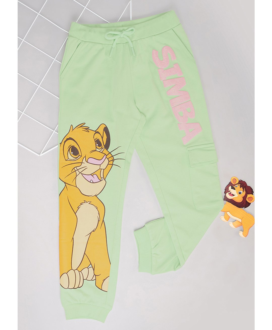 Pantaloons Junior Cotton The Lion King Featuring Simba Printed Track Pants - Light Green-picture-21