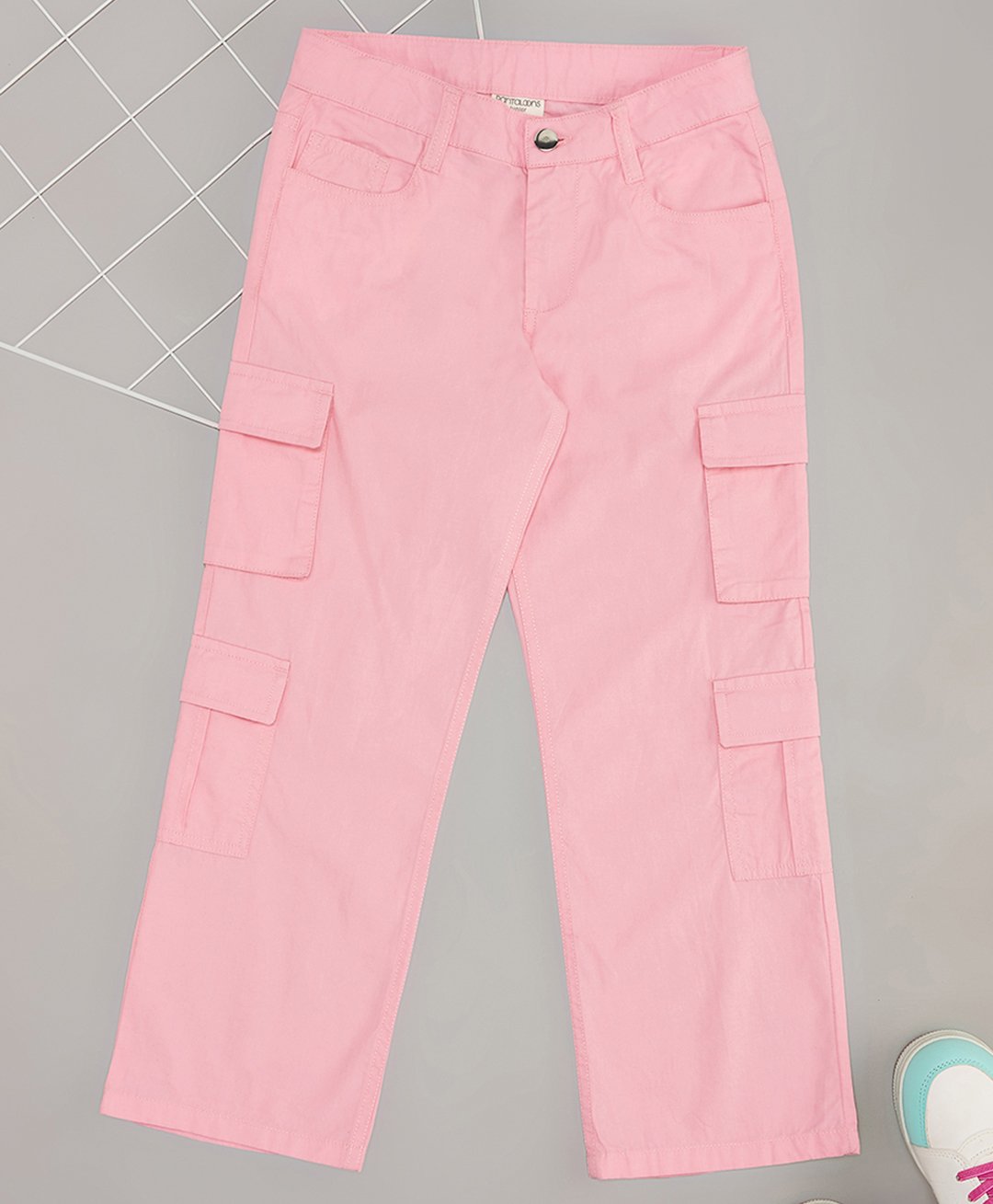 Pantaloons Junior Cotton Solid Pant - Pink-picture-26