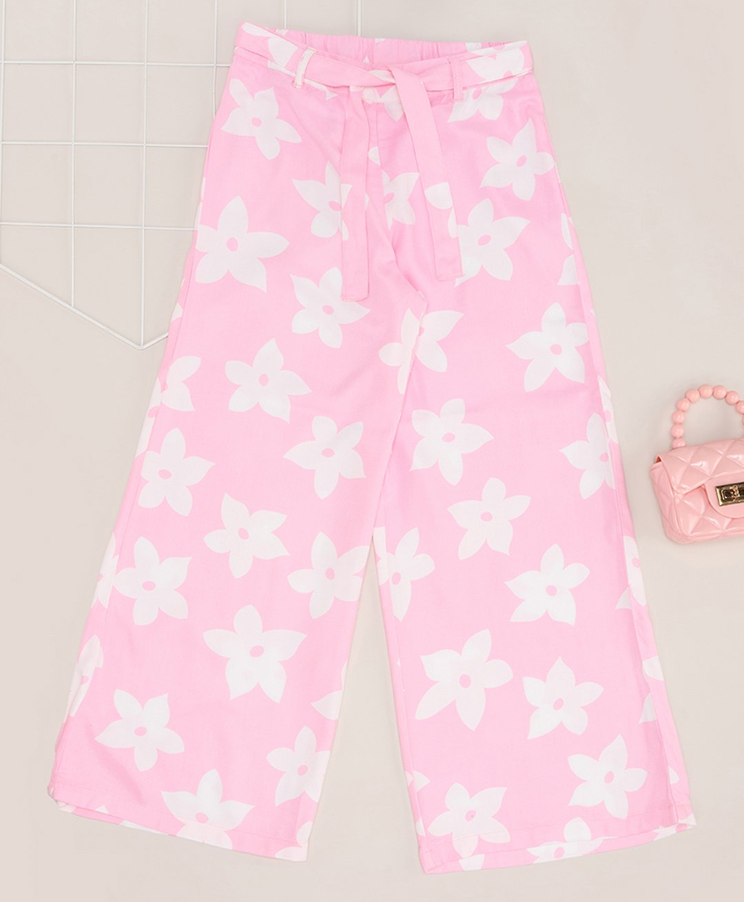 Pantaloons Junior Rayon Floral Printed Palazzo - Pink-picture-21