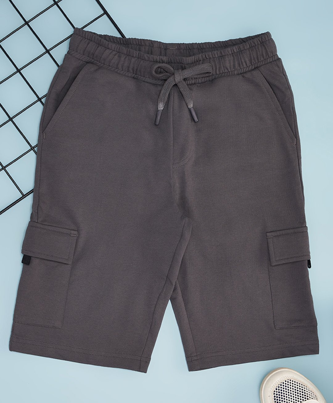 Pantaloons Junior Cotton Solid Shorts - Grey-image-26