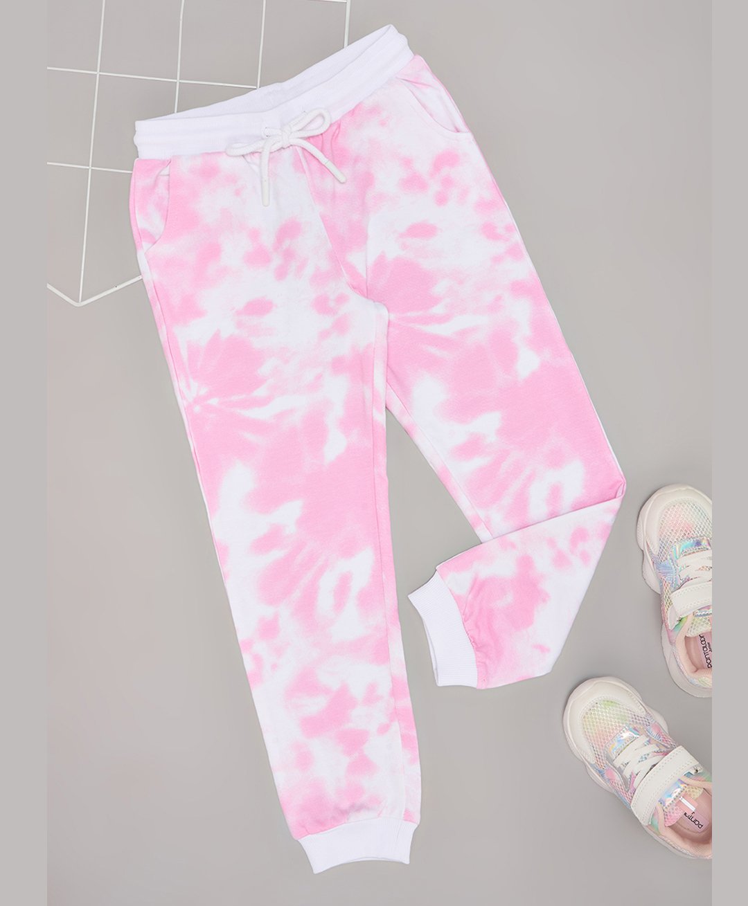 Pantaloons Junior Cotton Tie Dye Track Pants - Pink-image-49