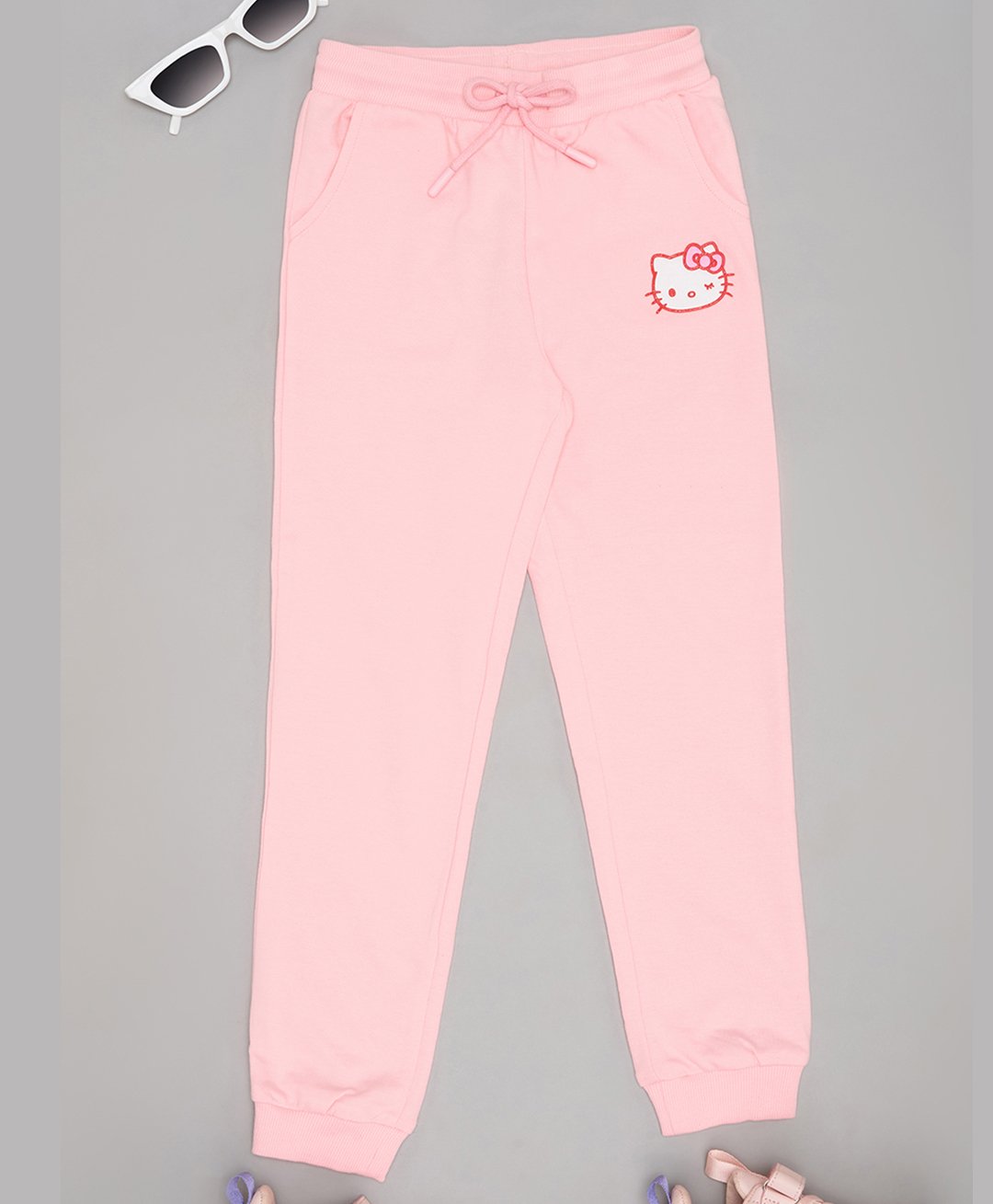 Pantaloons Junior Cotton Hello Kitty Featuring Character Printed Track Pants - Pink-picture-15