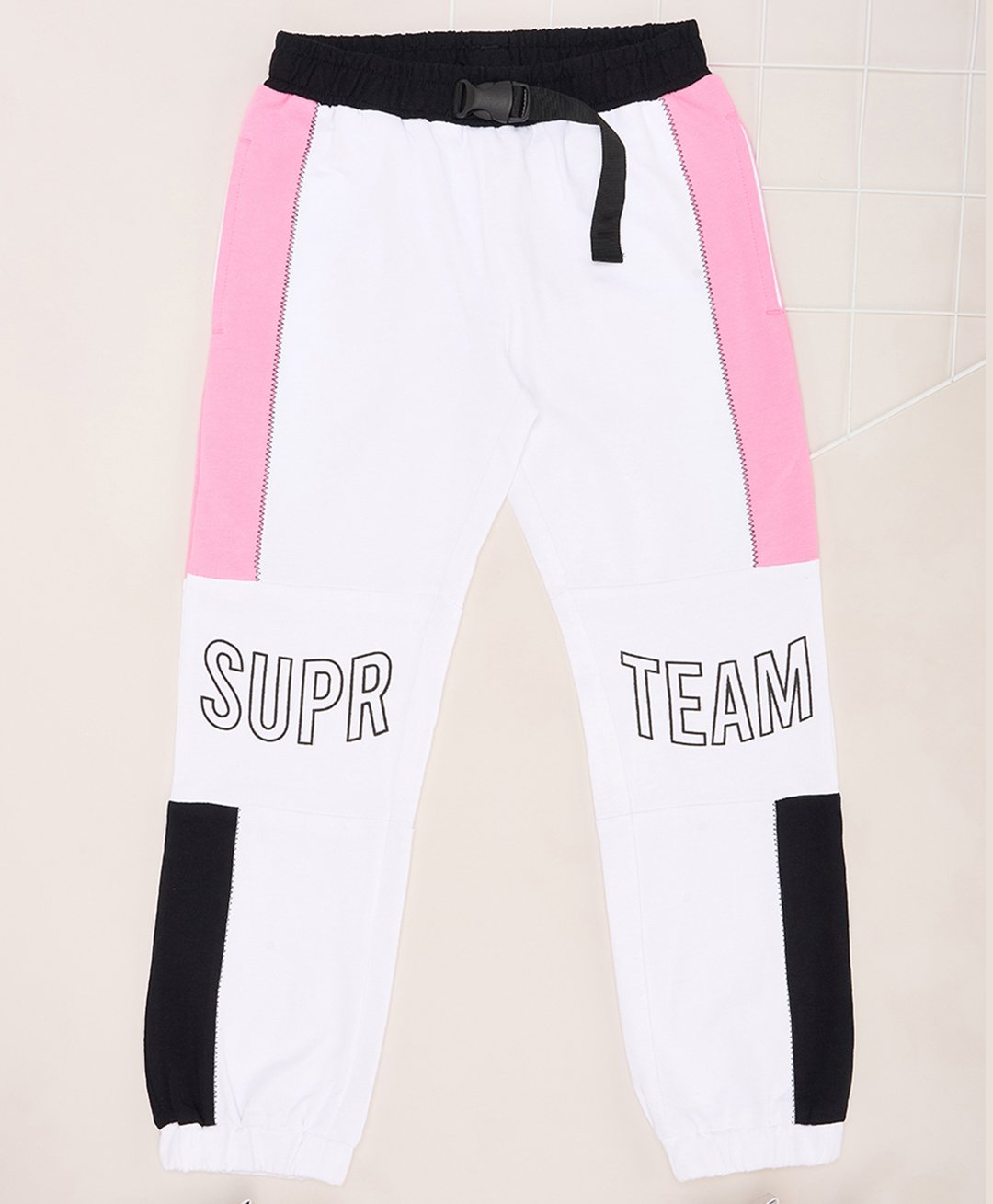 Pantaloons Junior Cotton Super Team Printed Track Pants - White-picture-37