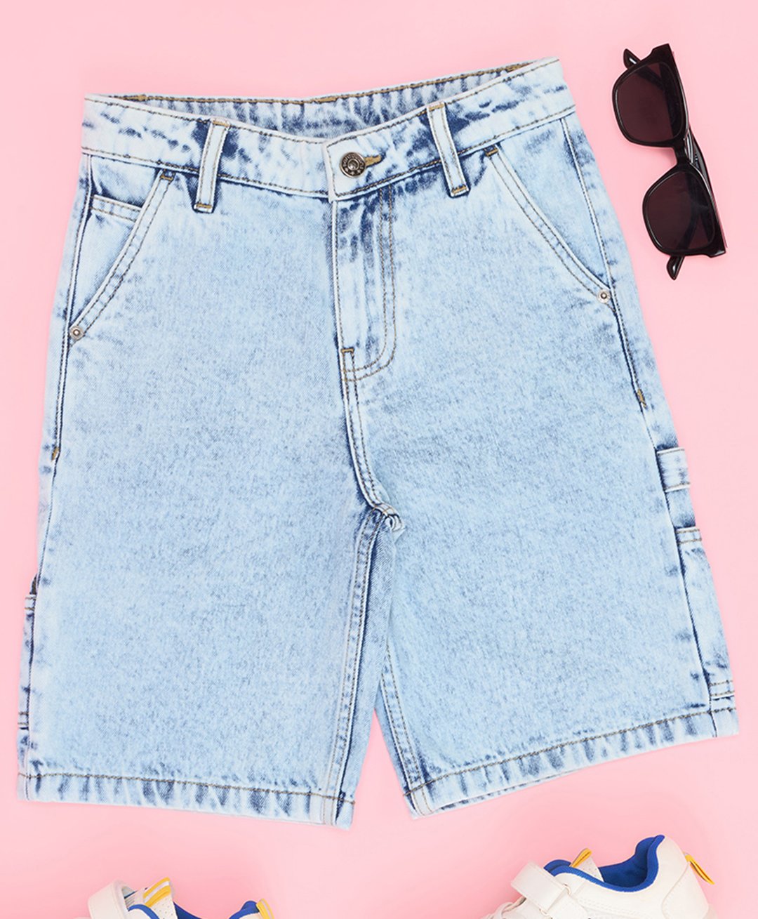 Pantaloons Junior Solid Shorts - Light Stone-picture-21