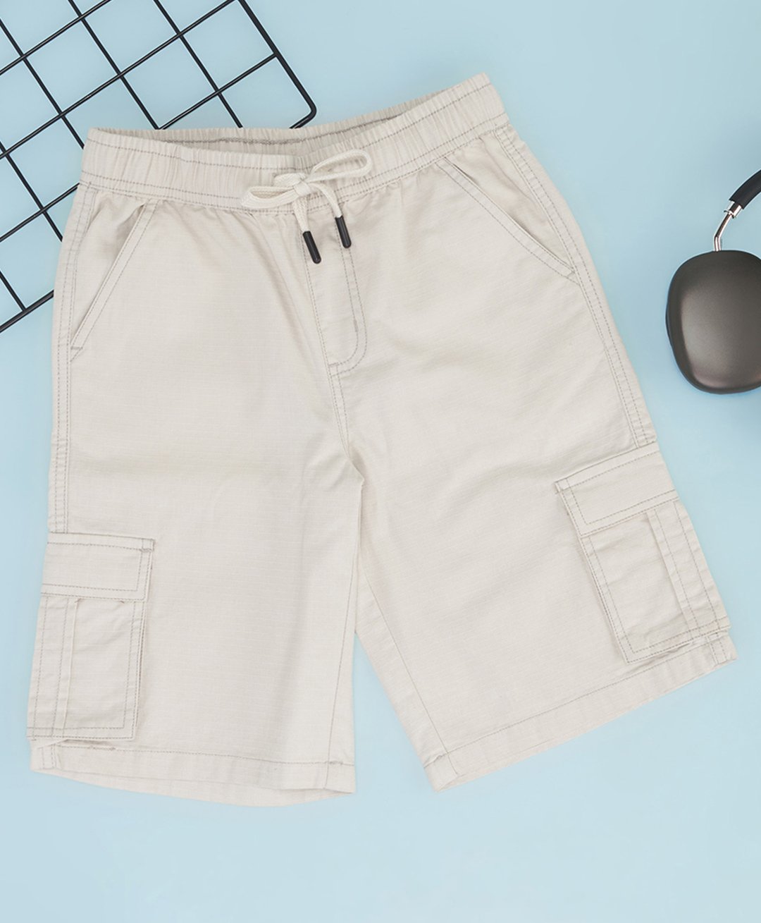 Pantaloons Junior Solid Pocket Detailed Shorts - Glacier Grey-picture-20