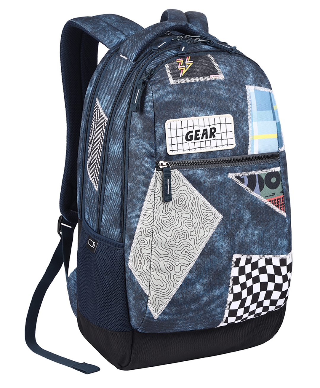 Gear 19 Inches Crafty 34L Large Water Resistant School Bag (Blue Black)-picture-49