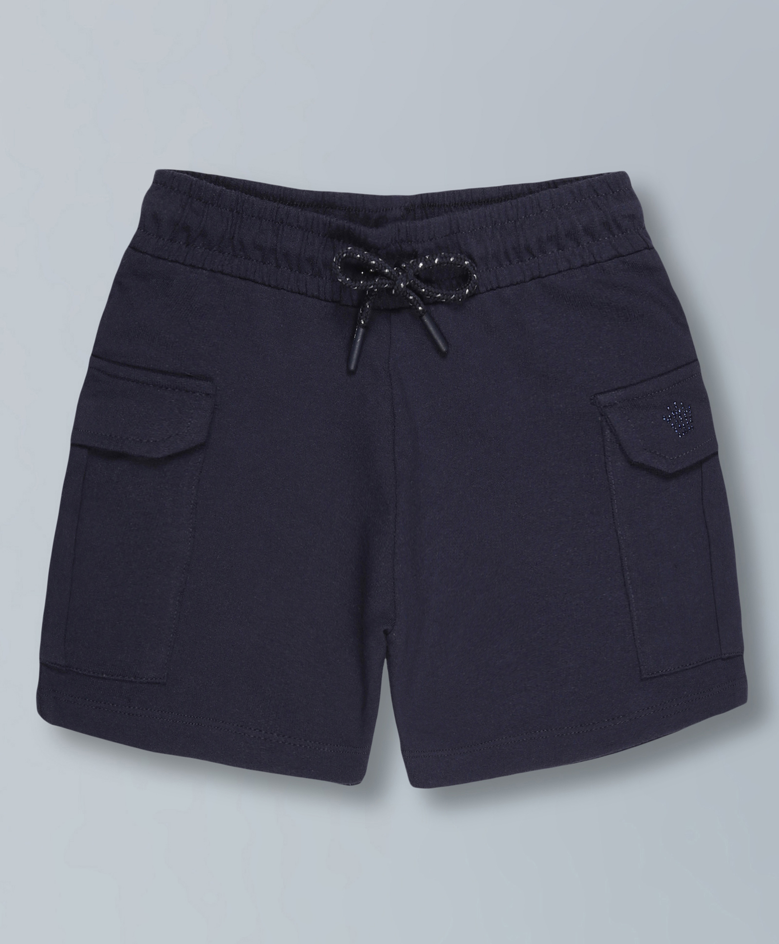 Plum Tree Pure Cotton Solid Cargo Shorts - Navy Blue-picture-11