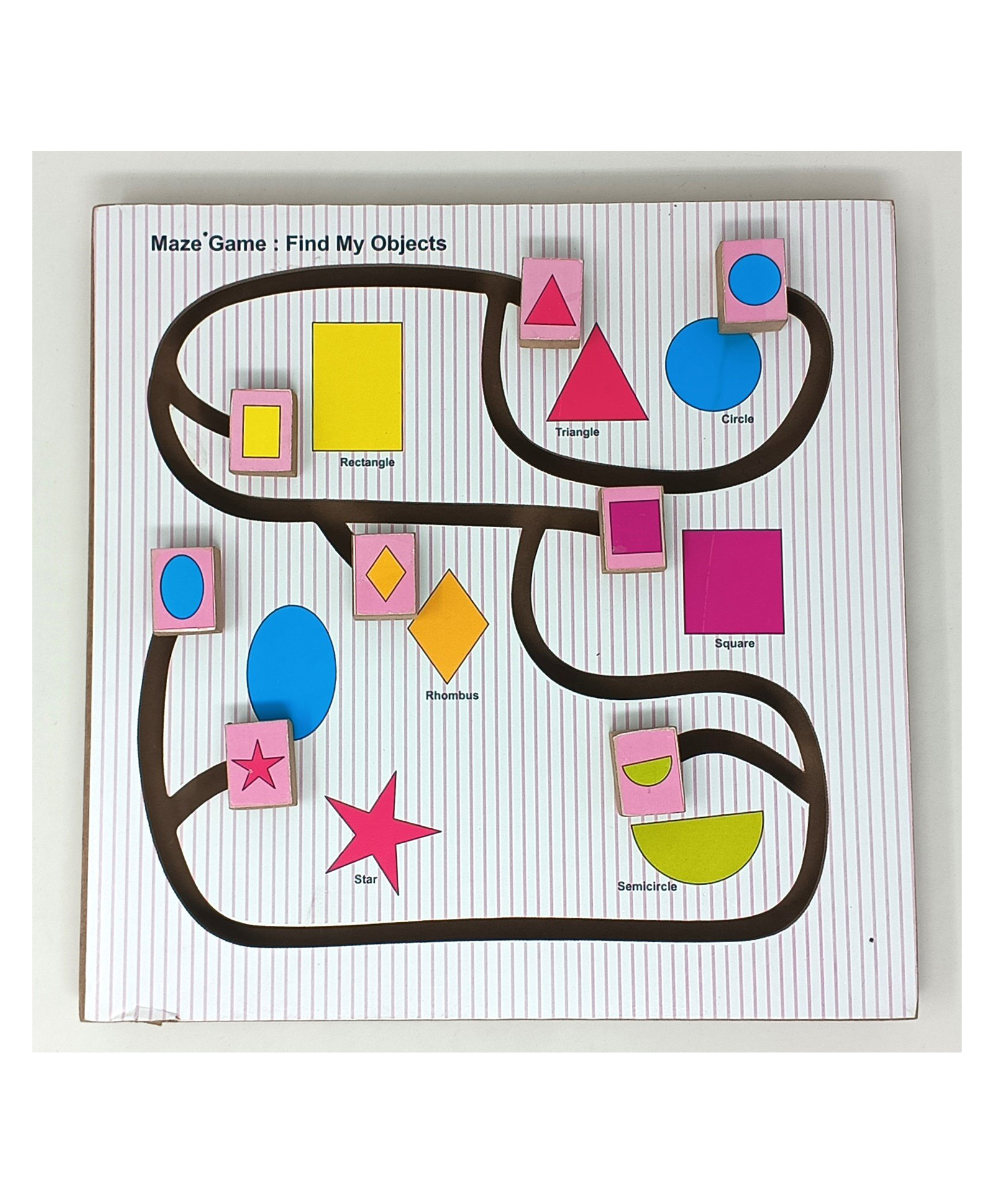 A&A Kreative Box 3D Maze Puzzle Mind Game (Wooden) - Find and Match Shapes 1Pc-picture-11