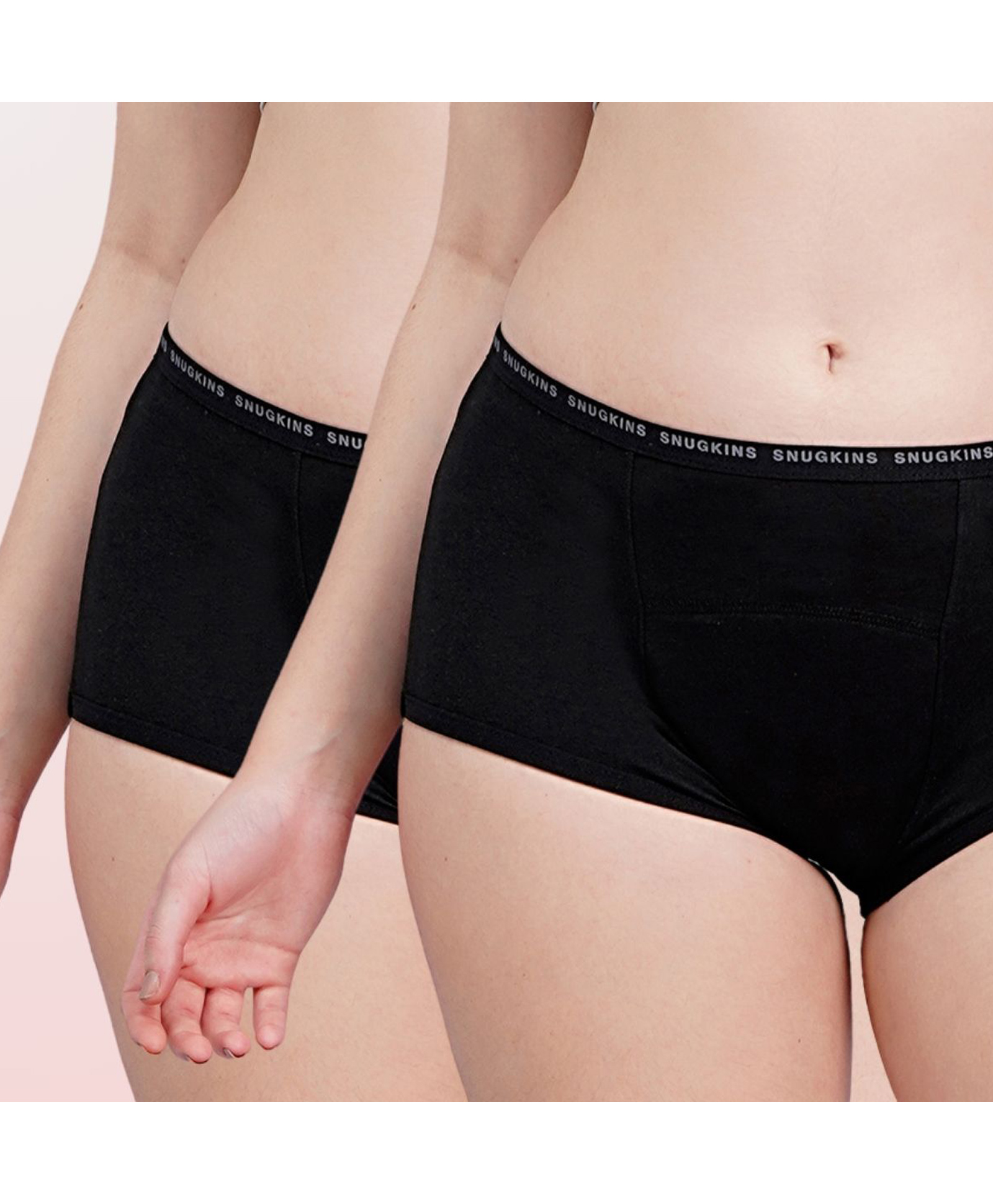 Snugkins Period Panty Leak-Proof & Reusable Pack of 2 - Black-picture-19
