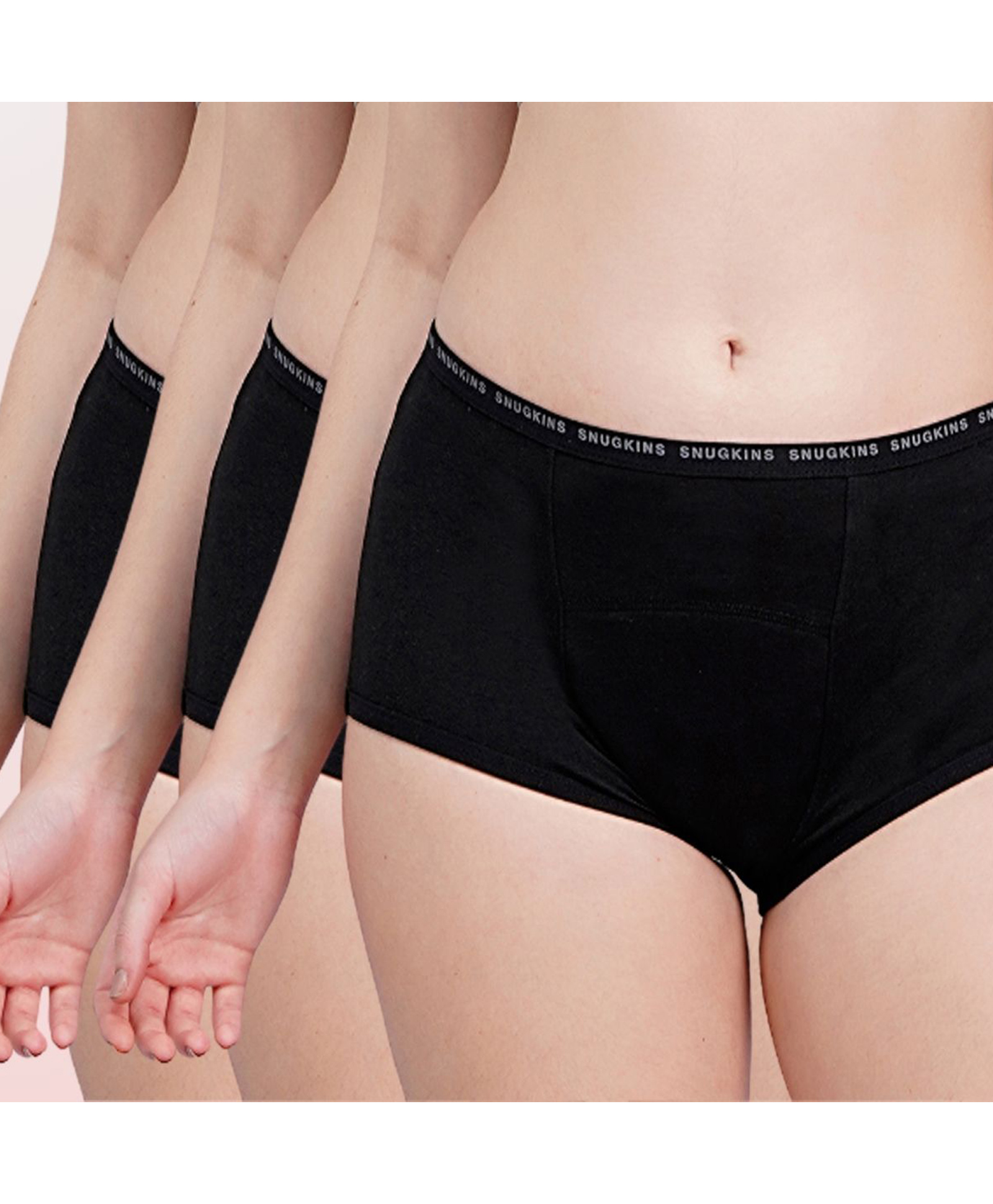 Snugkins Period Panty Leak-Proof & Reusable Pack of 3 - Black-picture-20