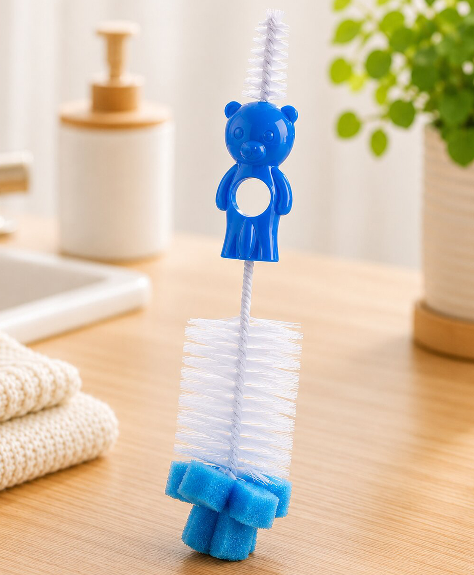 Adore Hola Bear 2 in 1 Bottle Cleaning Brush Kit- Blue-image-31