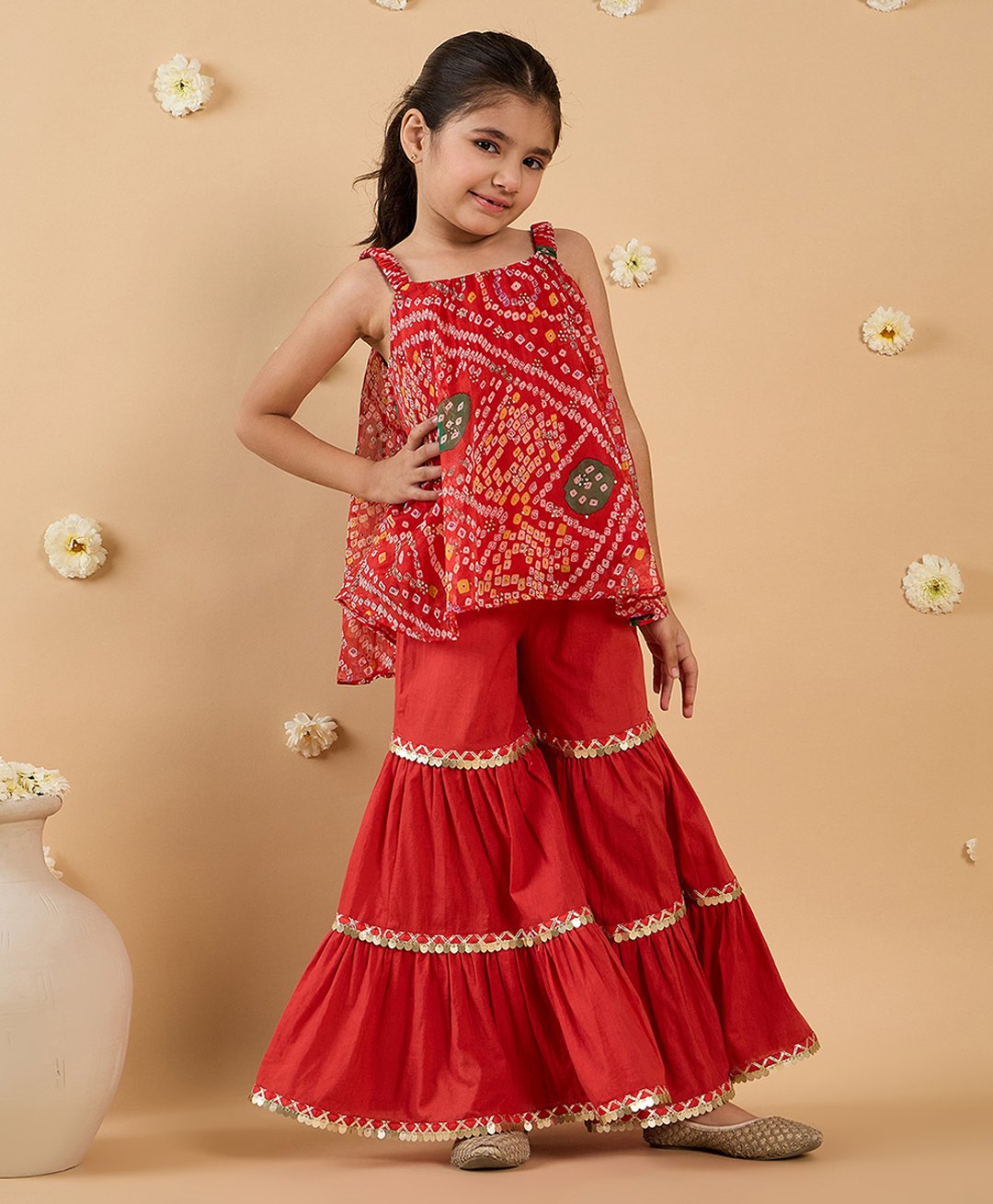 Pspeaches 2-Piece Ready To Wear Kurta And Sharara Set -Red-image-44