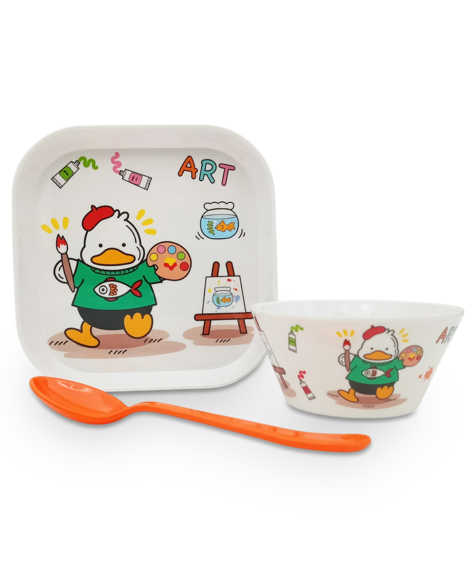 Superware Melamine Kids snackSet - duck ( Set of 3 )-image-23