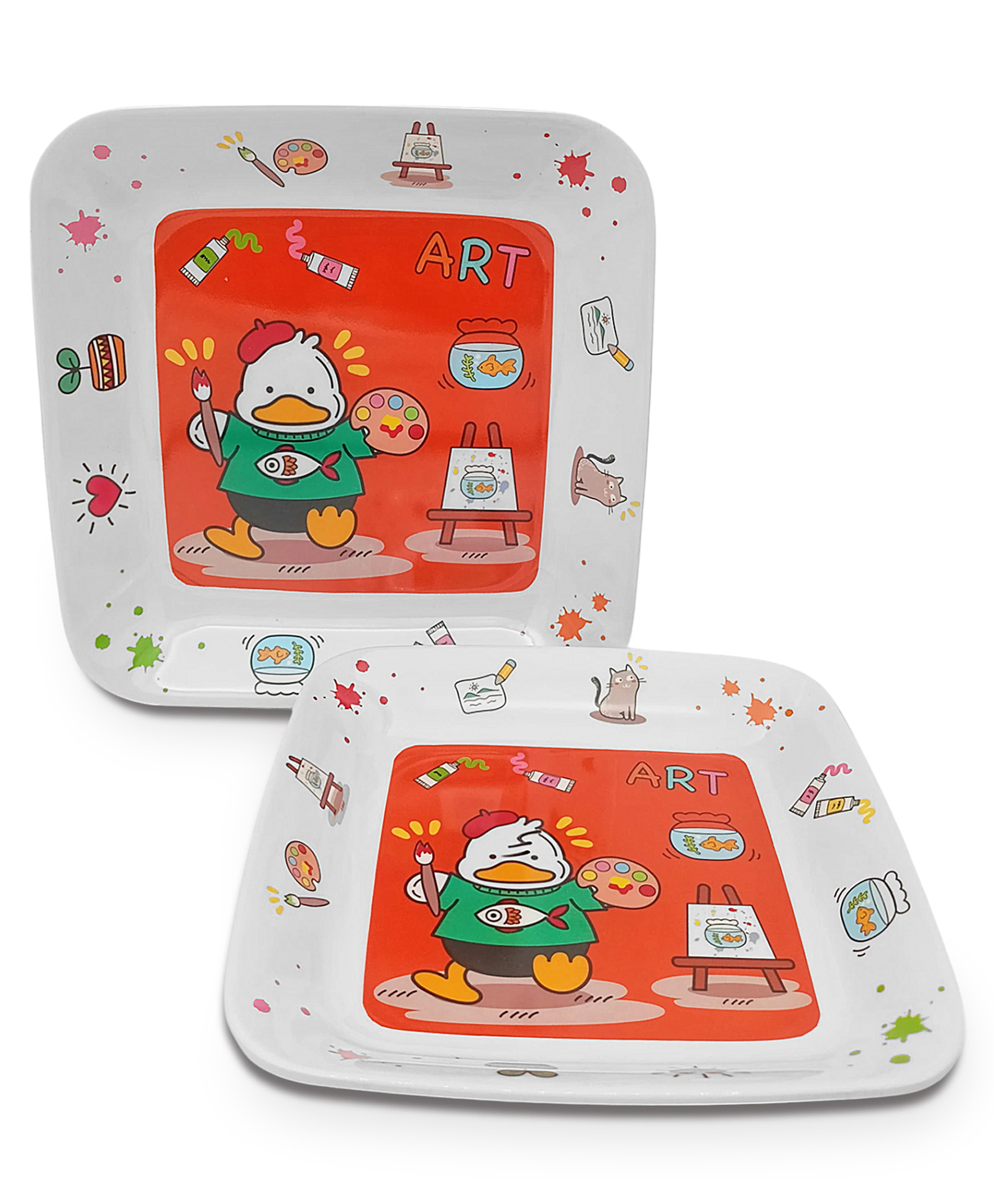 Superware Melamine Kids snack Plate- duck ( Set of 2 )-picture-10