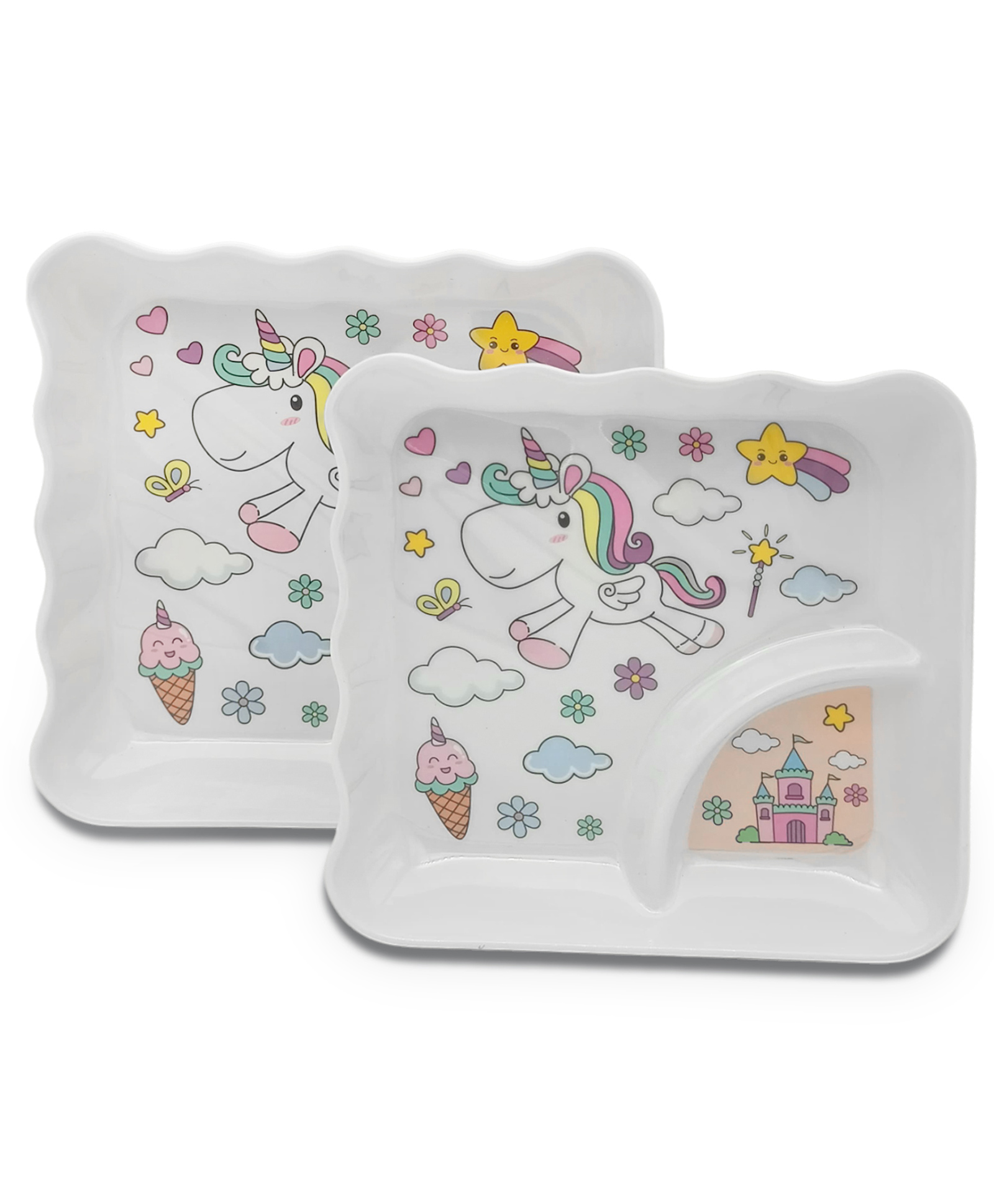 Superware Melamine Kids sandwich plate - unicorn ( Set of 2 )-picture-34
