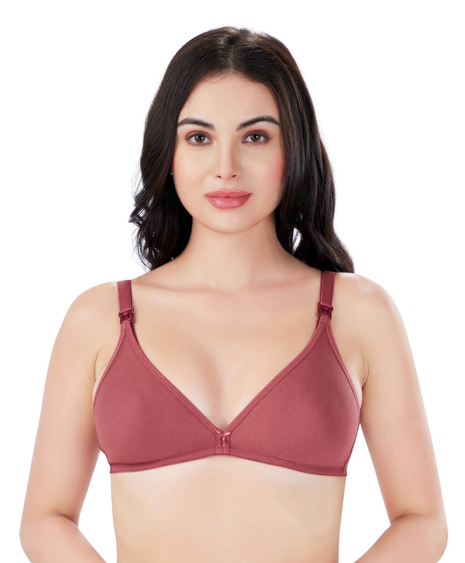 Bella Mama Cotton Elastane Knit Maternity Non Wired Nursing Bra - Rose Gold-picture-14