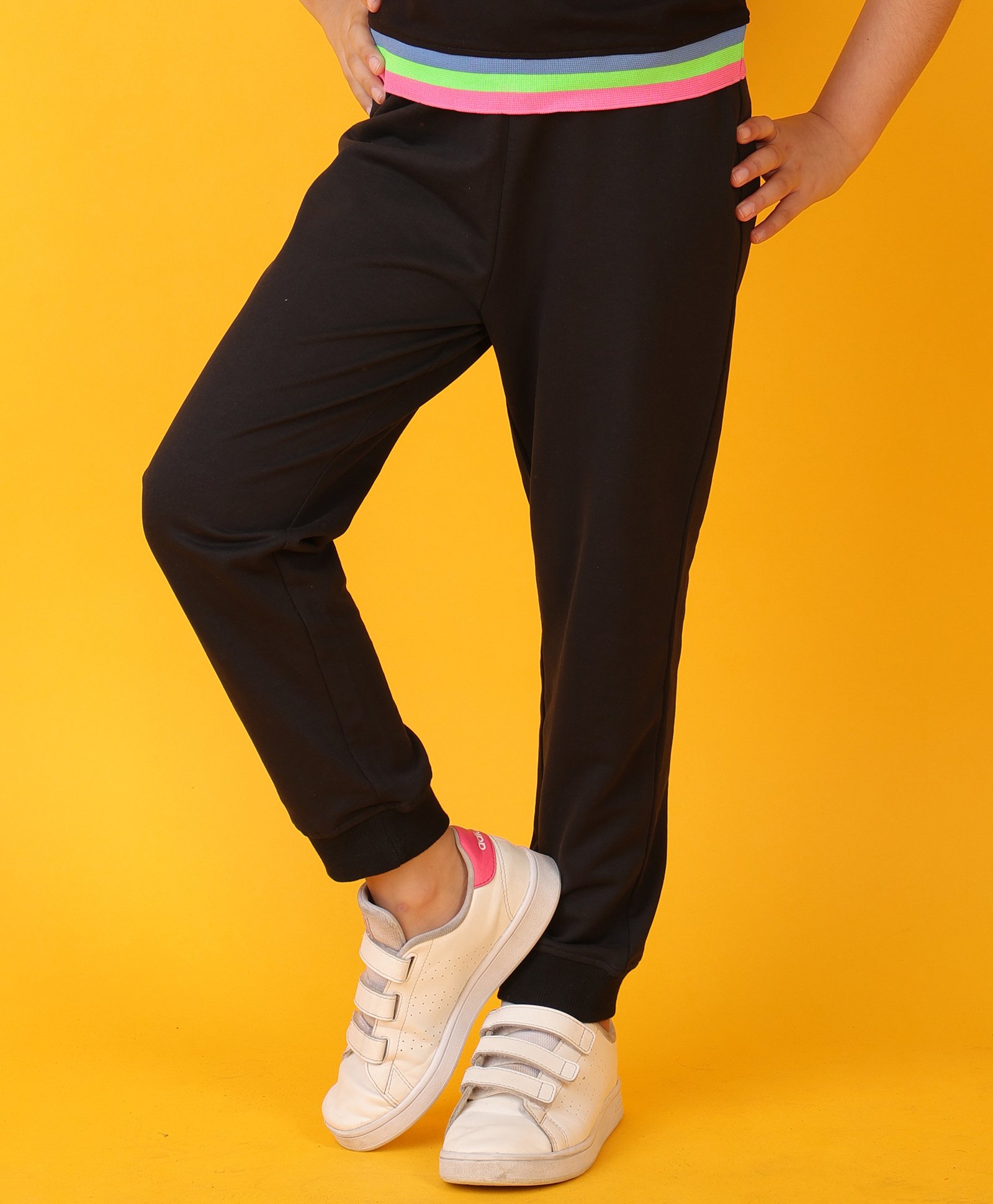 Anthrilo Cotton Blend Solid Pajama - Black-picture-0