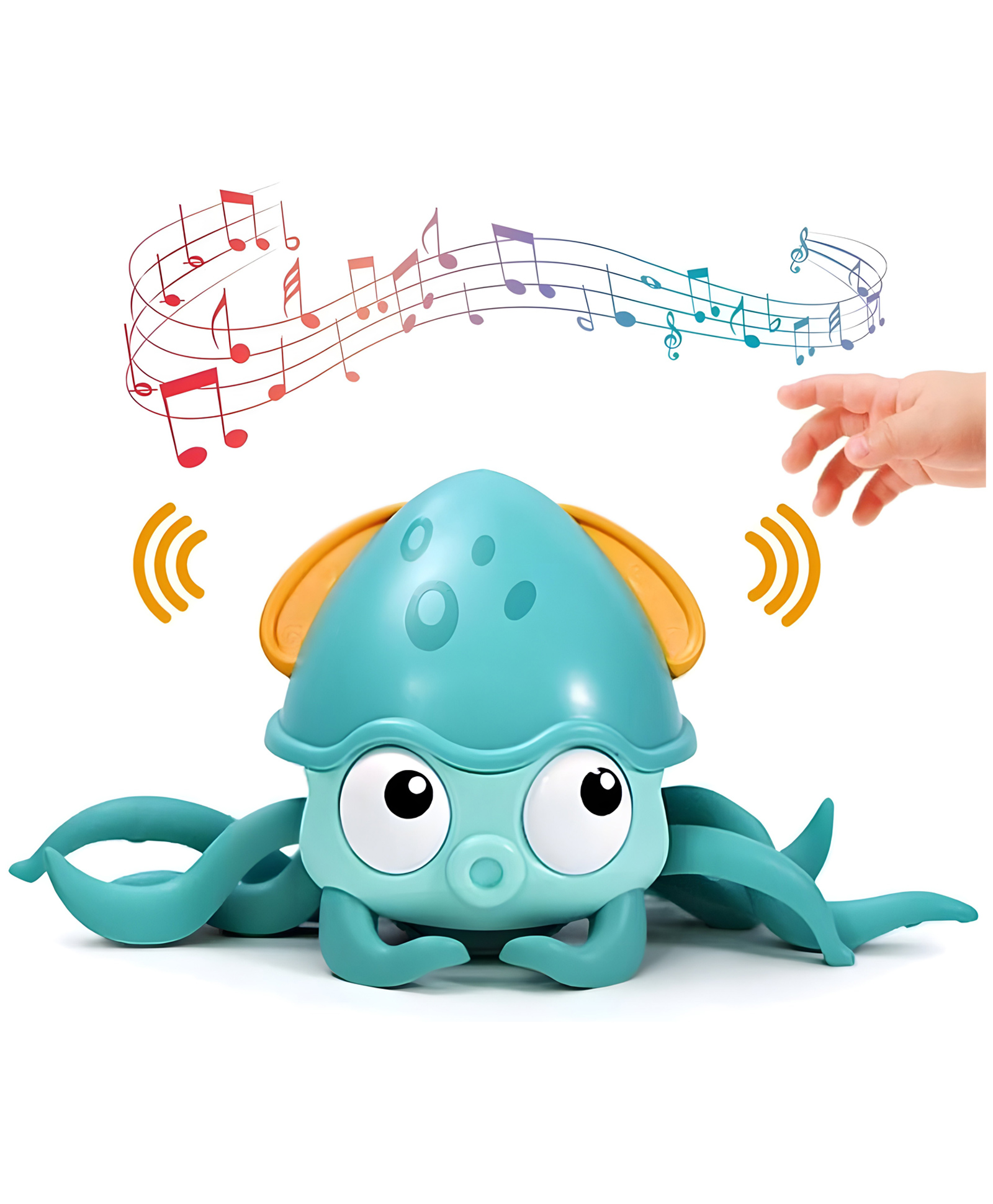 YAMAMA Musical Toys For Kids Crawling Octopus Toys With USB Rechargeable LED Lights And Music Dancing Musical Octopus Toys - Color May Vary-image-2