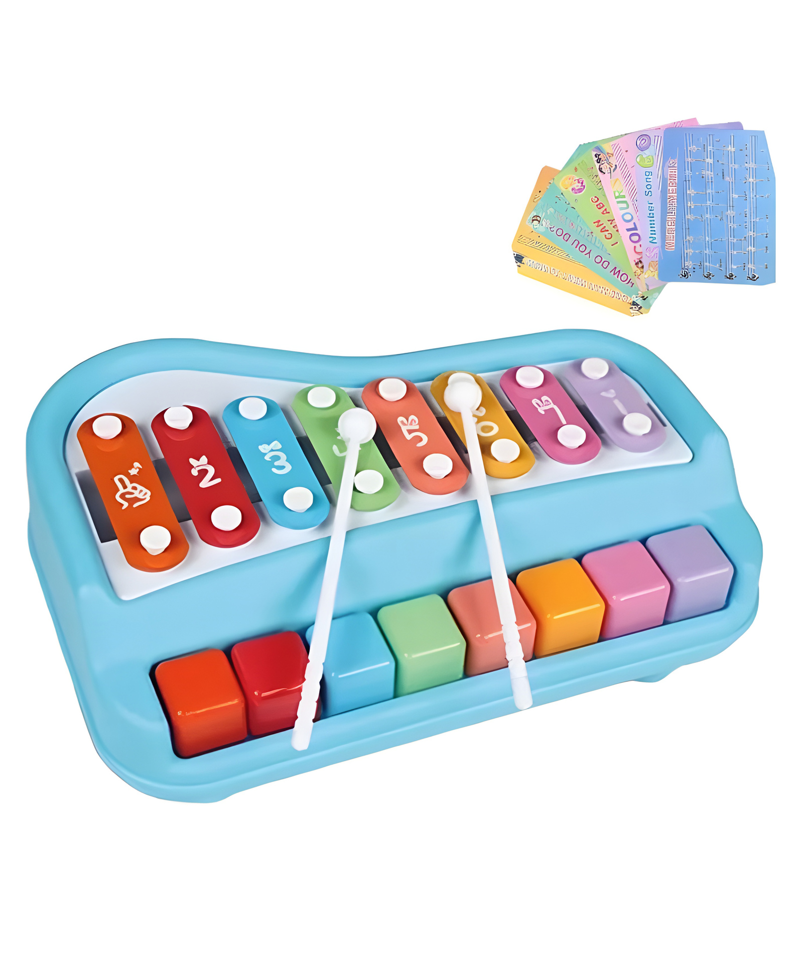 YAMAMA Musical Toys For Kids Musical Xylophone With Piano 2-in-1 Multicolored Key Keyboard Xylophone Piano Preschool Kids Educational Knock Playing Musical 8 Tone Xylophone Learning Instruments Toy for Baby(Pack of 1Color And Design May Vary)-image-39