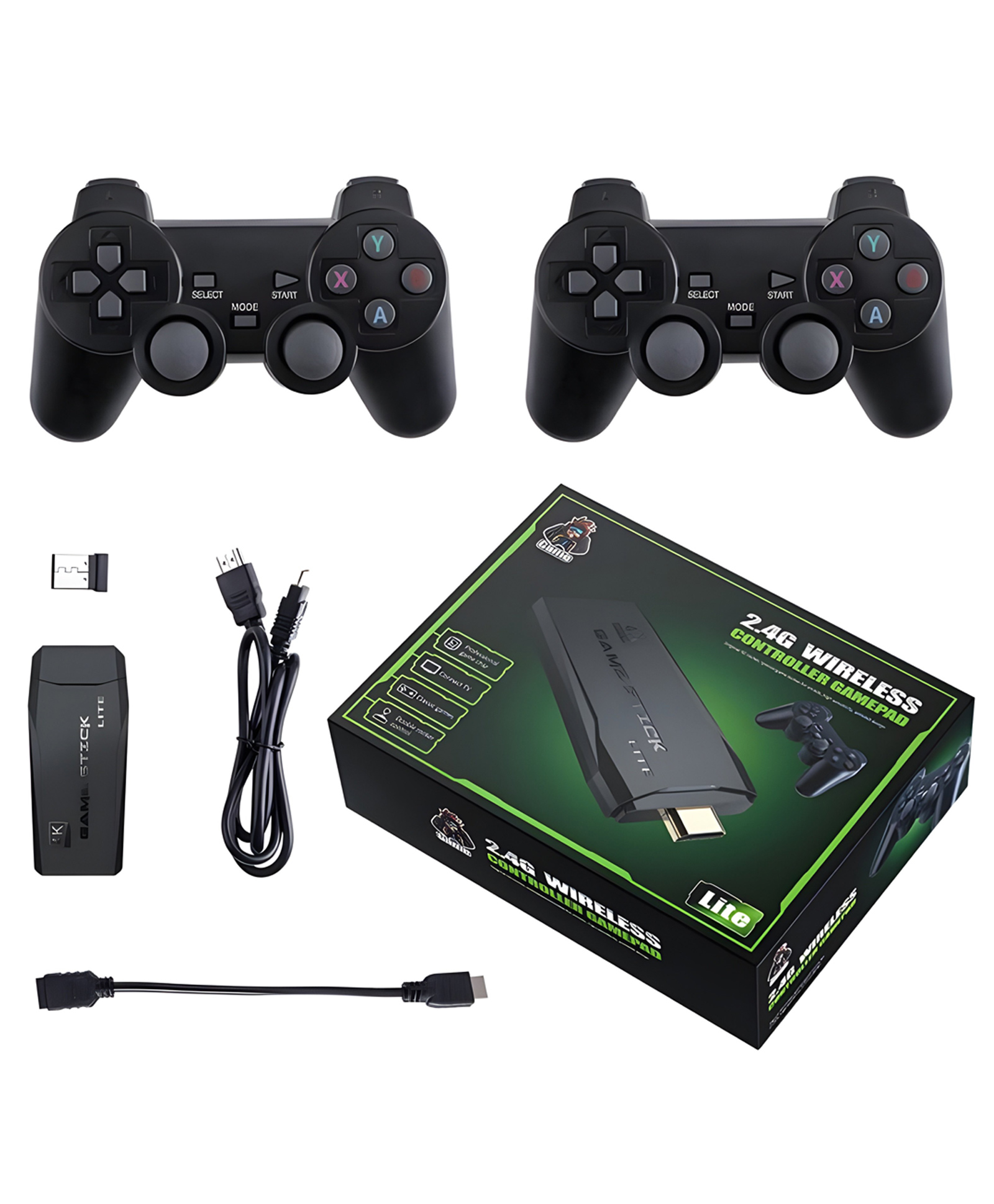 YAMAMA Videos Games Toys For Kids Wireless Video Games For TV Gaming Retro Gaming Console With Game Stick 1080p Plug Wireless Controller Gamepad - Multicolor-image-49