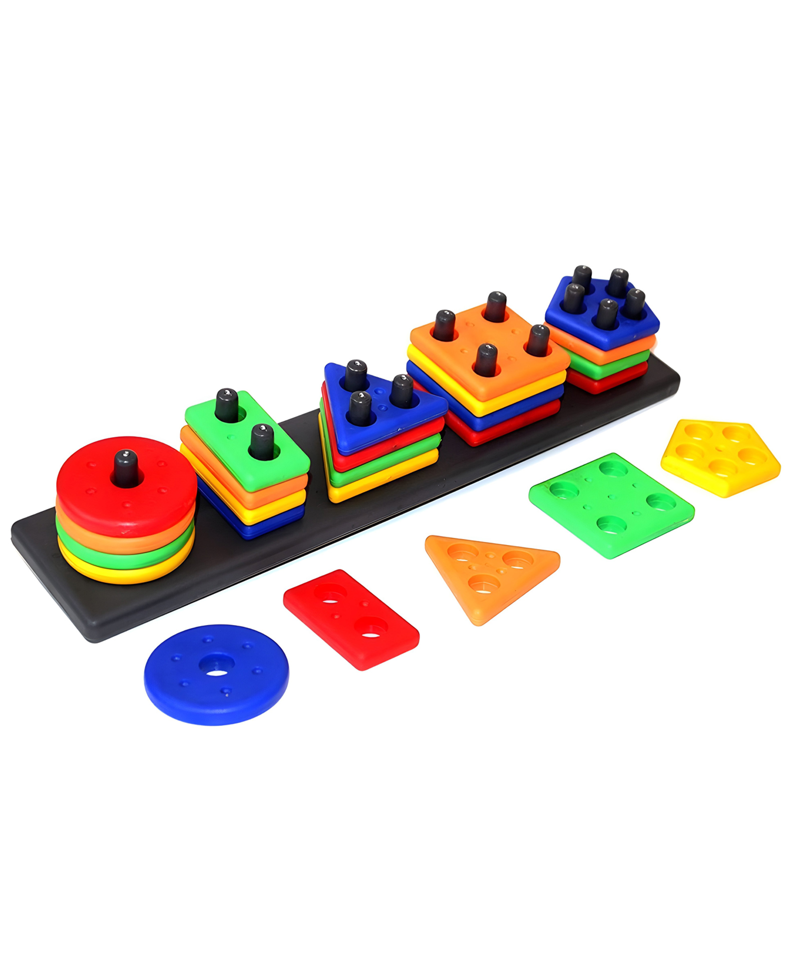 YAMAMA Angle Geometric Plastic Blocks Sorting And Stacking Toys For Toddlers And Kids Preschool Color Stacker Shape Sorter Gift Educational Learning Toy - Multicolor-image-26