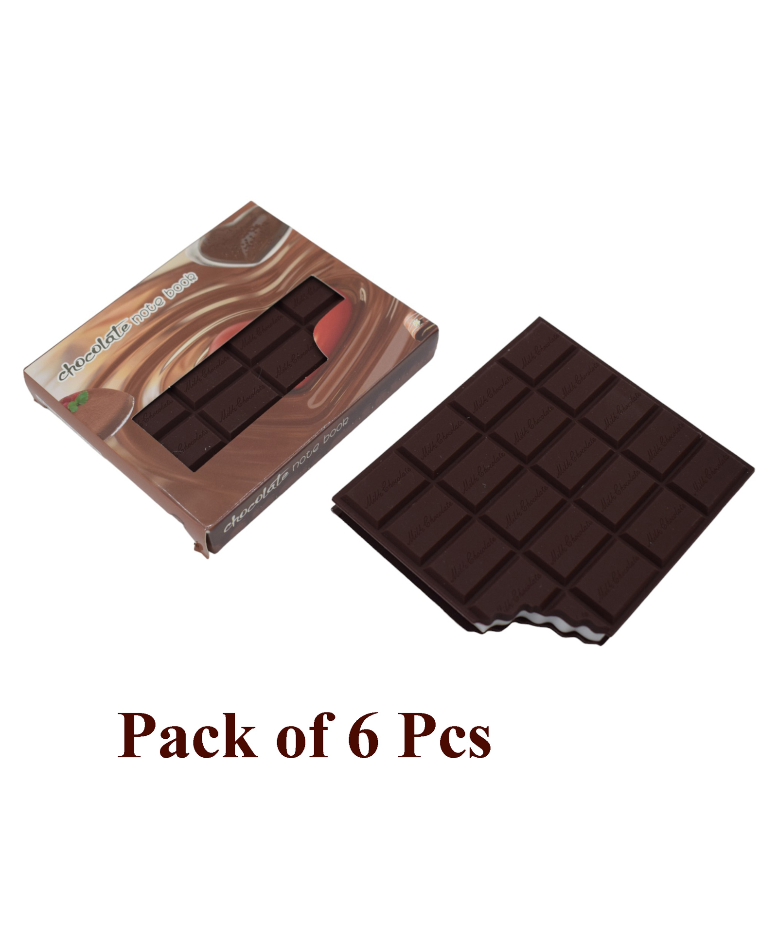 Asera Chocolate Shaped Notebook Small Diary for Kids/Notes with Original Coco Smell Scented (Pack of 6) | Memo Pad for Office Work, Notepad for College Student | Personal Pocket Diary - Plain Pages-image-48