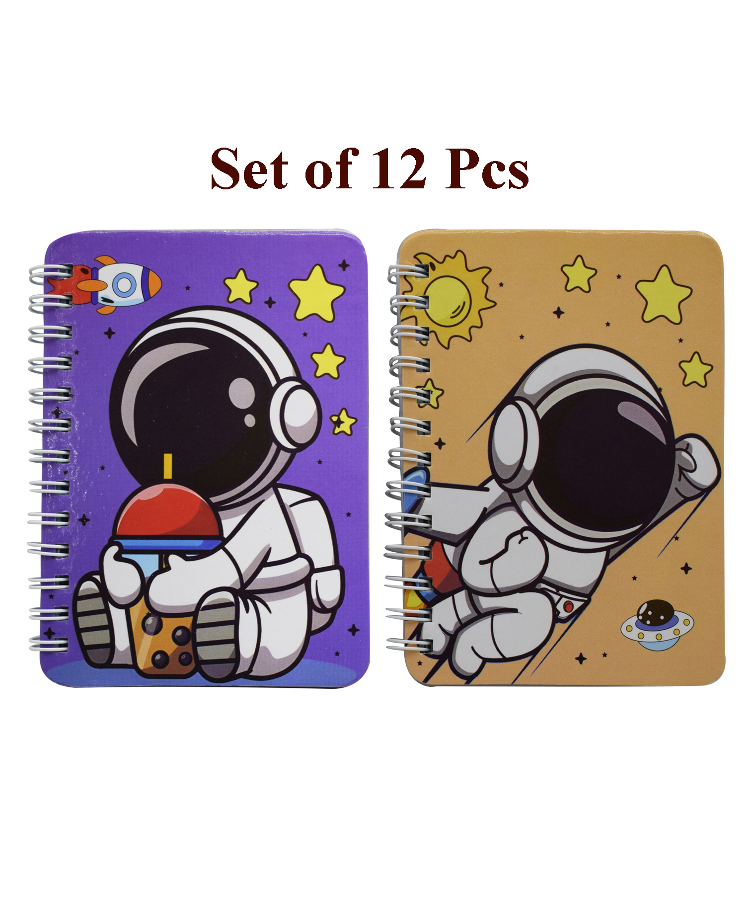 Asera Spiral Diary with Cartoon Character Prints for Kids Birthday Return Gifts - Birthday Party Gift Options (Space 6 Pcs)-picture-29