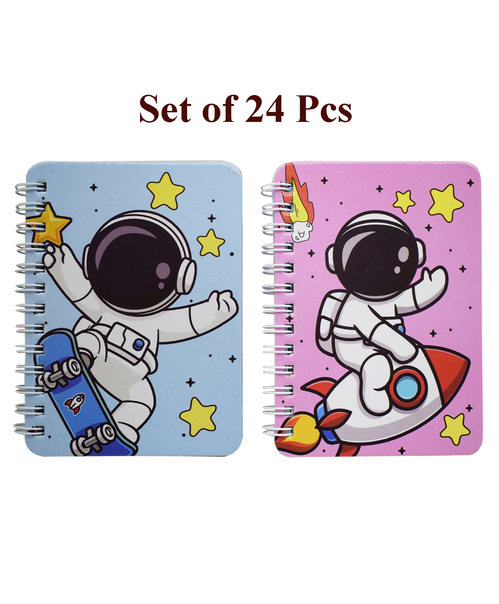 Asera Spiral Diary with Cartoon Character Prints for Kids Birthday Return Gifts - Birthday Party Gift Options (Space 24 Pcs)-picture-31