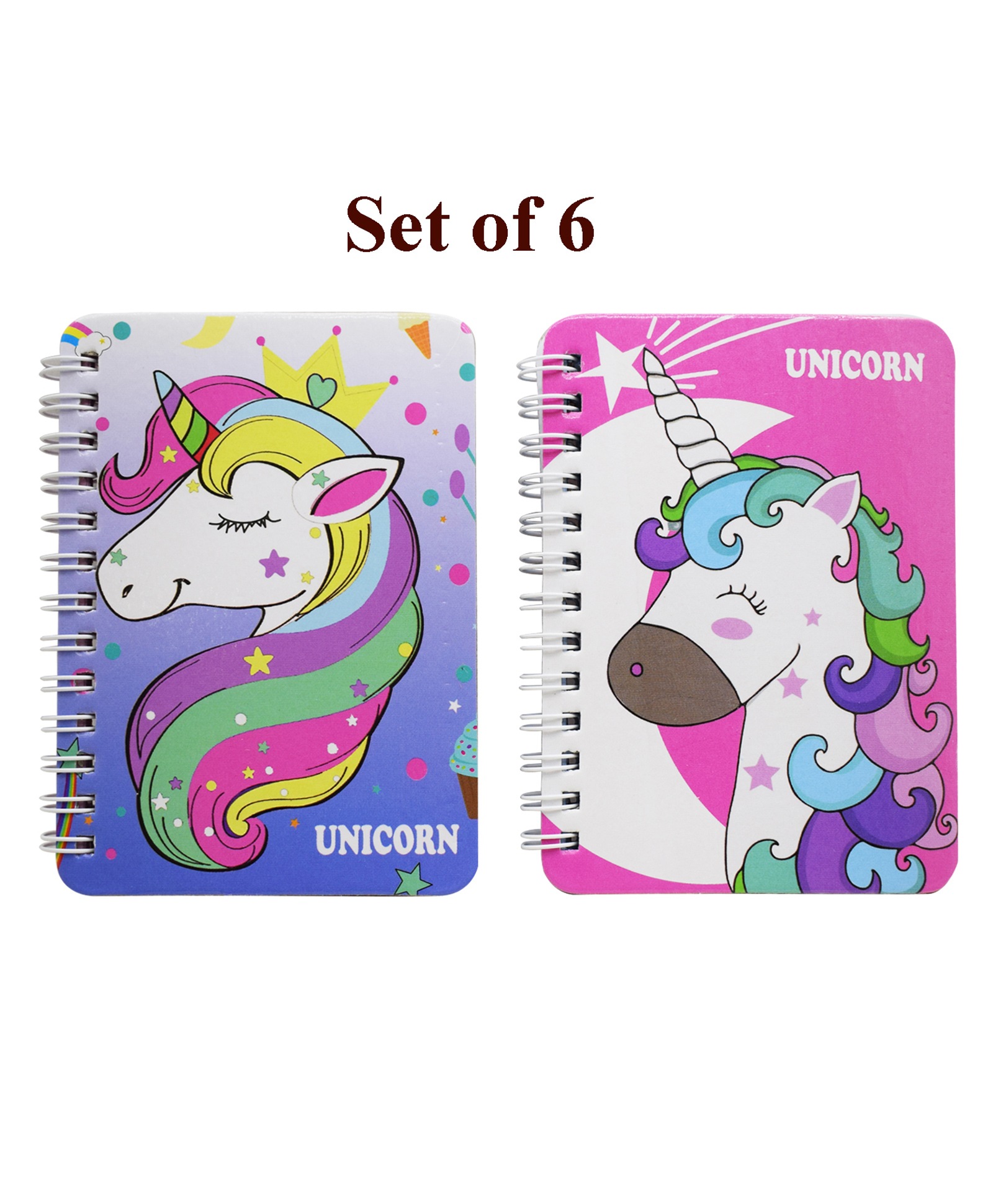 Asera Spiral Diary with Cartoon Character Prints for Kids Birthday Return Gifts - Birthday Party Gift Options (Unicorn 6 Pcs)-picture-32
