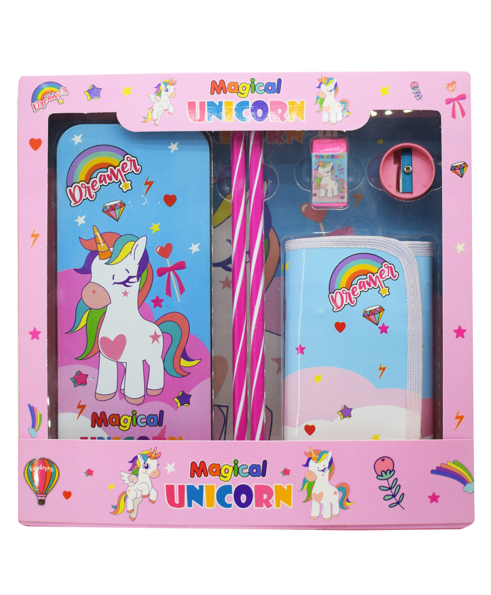 Asera Stationery Gift Set with Wallet, Pencil Box, Pencils, Eraser & SharpenerPerfect for Students & Creative Minds Birthday Return Gifts (Unicorn 1 Pcs)-picture-34