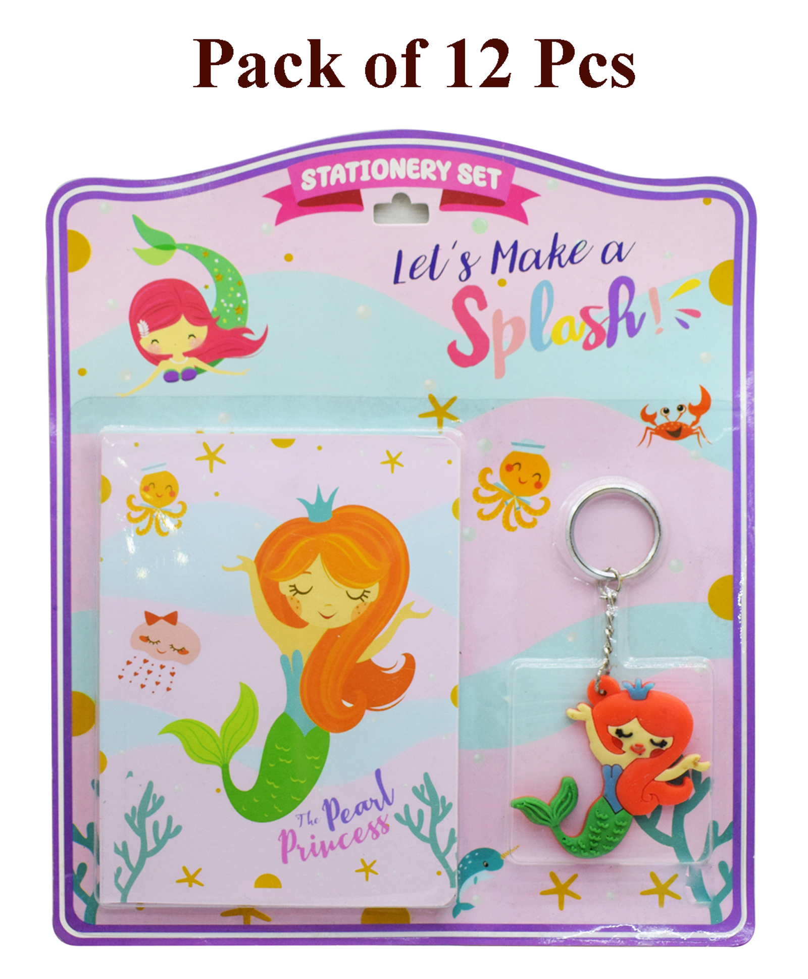 Asera Stationery Gift Set for Kids Party Favor Return Gift Set for Boys/Girls Birthday Gift (Mermaid 12 Pcs)-image-8