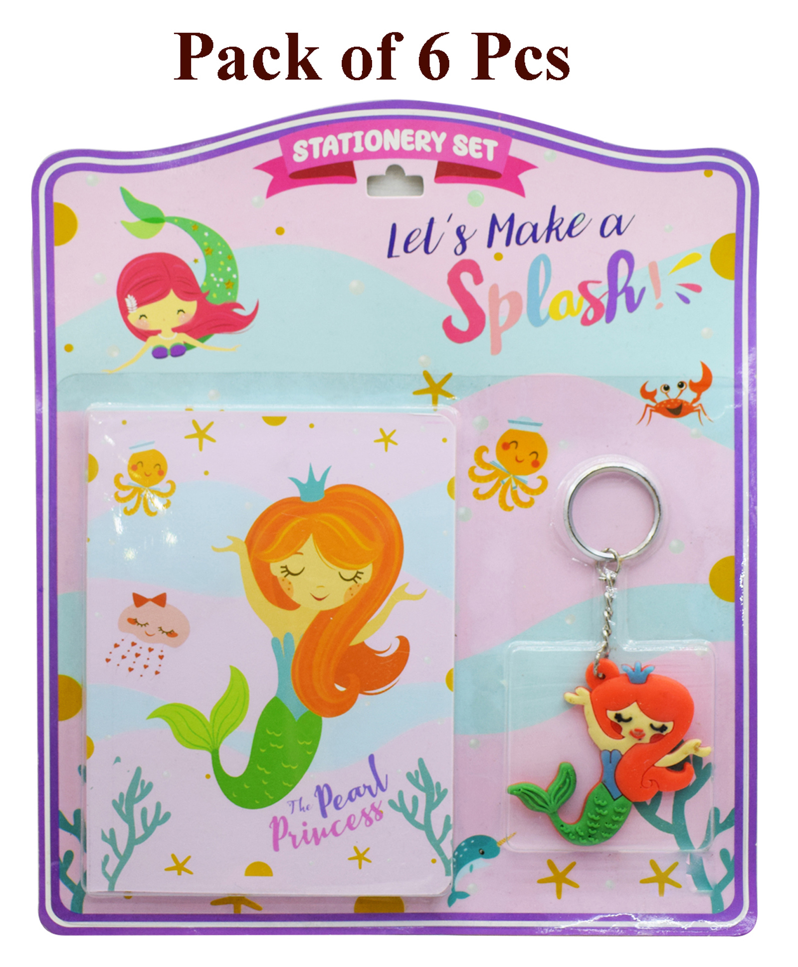 Asera Stationery Gift Set for Kids Party Favor Return Gift Set for Boys/Girls Birthday Gift (Mermaid 06 Pcs)-image-11