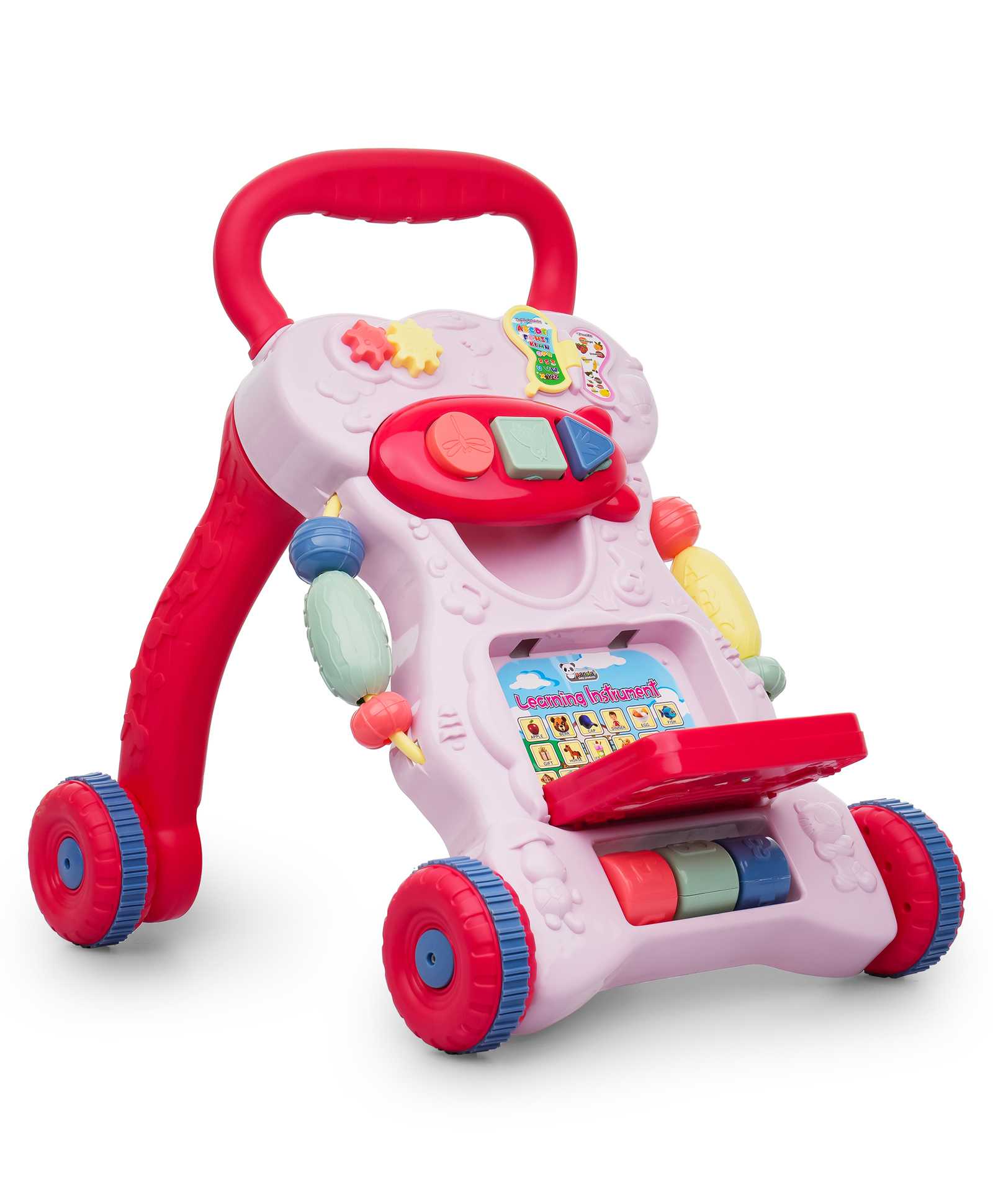 JoyRide Step n Play Push Walker for Kids|Activity Walker with Music for Toddlers| Multi Activity Toy|Interactive Learning Toy for 6 to 36 Months Girls/Boys - RED