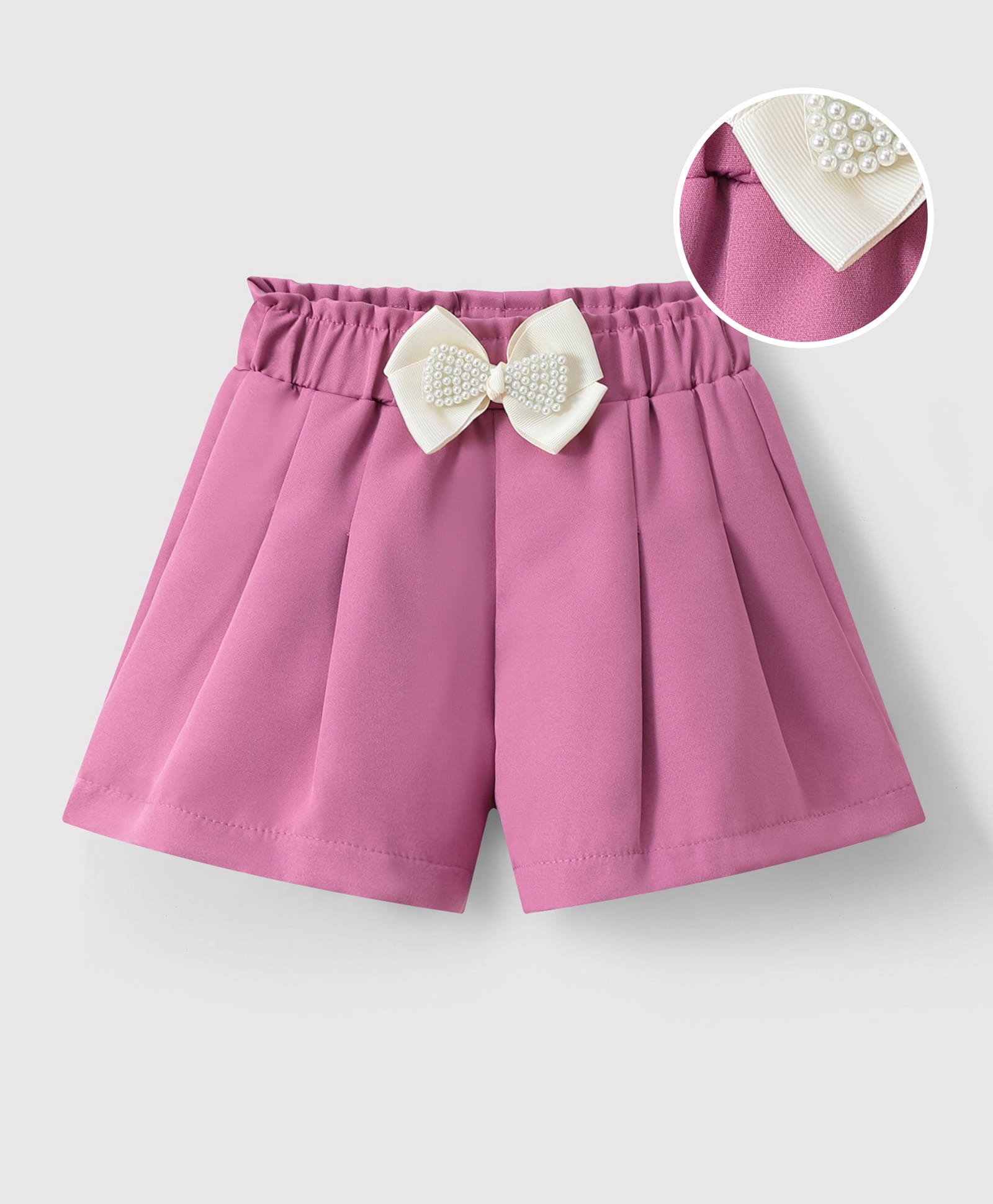 Mark & Mia Solid Colour Shorts With Bow Applique - Fushcia-picture-21
